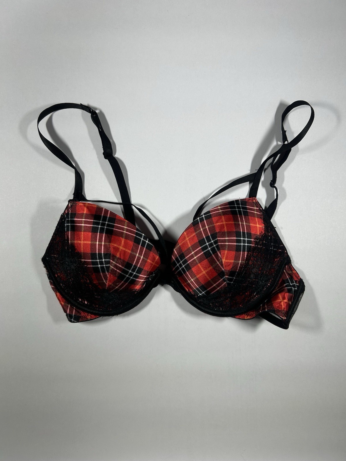 Victoria’s Secret Plaid Very Sexy Push Up Bombshell Bra (Size 34B) Uk Club Girl