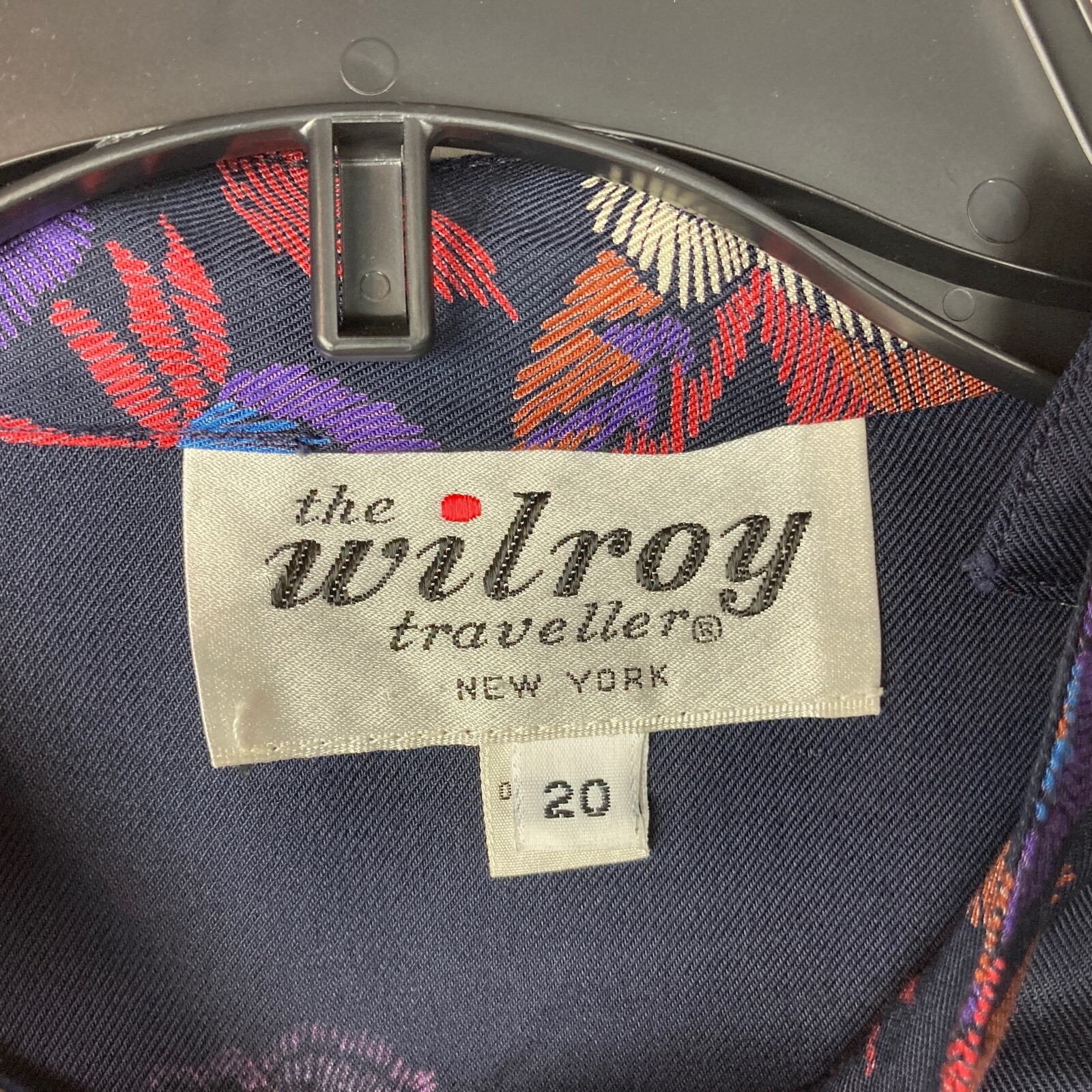 The Wilroy Traveler Vintage Dress Womens 20 Blue Floral Mock Neck Button Front