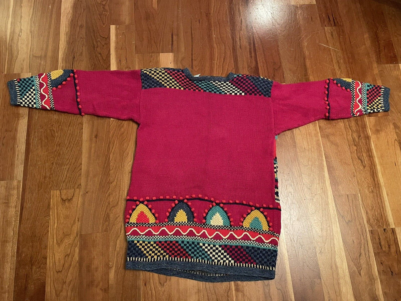 Vintage Segrets Sun Prints Sweater Women’s (L) Geometric Pink & multicolor 1990s
