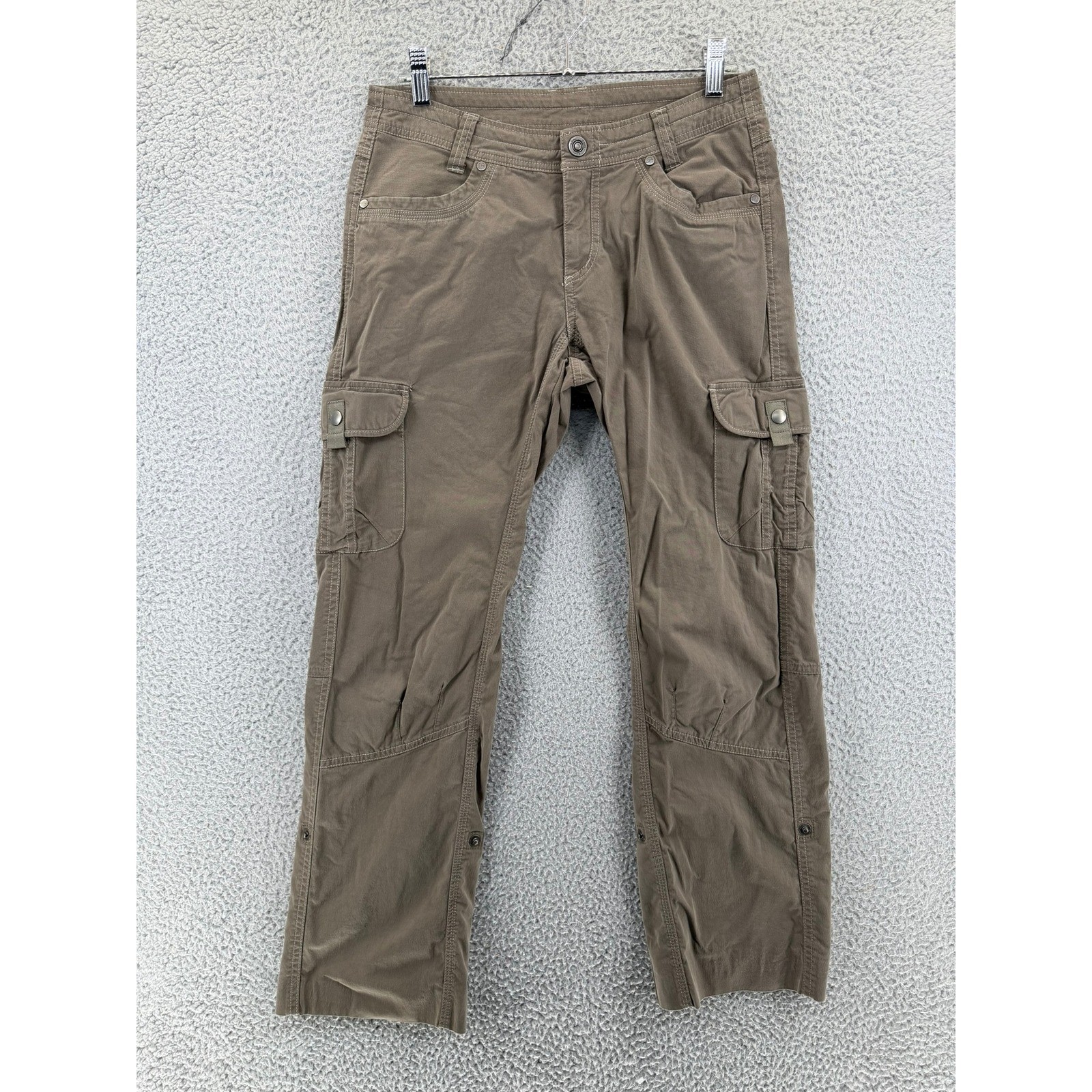 KUHL Women’s Splash Roll-Up Hiking Cargo Pants Brown Vintage Patina Dye 6 Reg