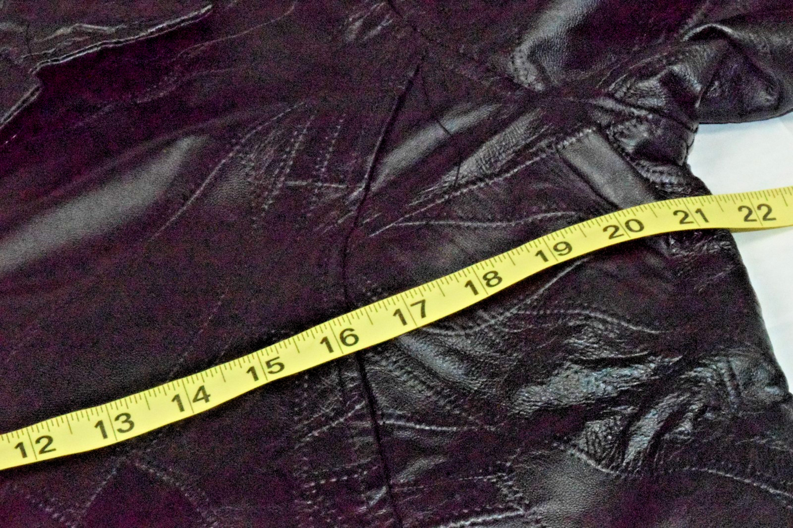 Vintage Leather Jacket Leather Works Size XXL 90s L Glossy Black Patchwork