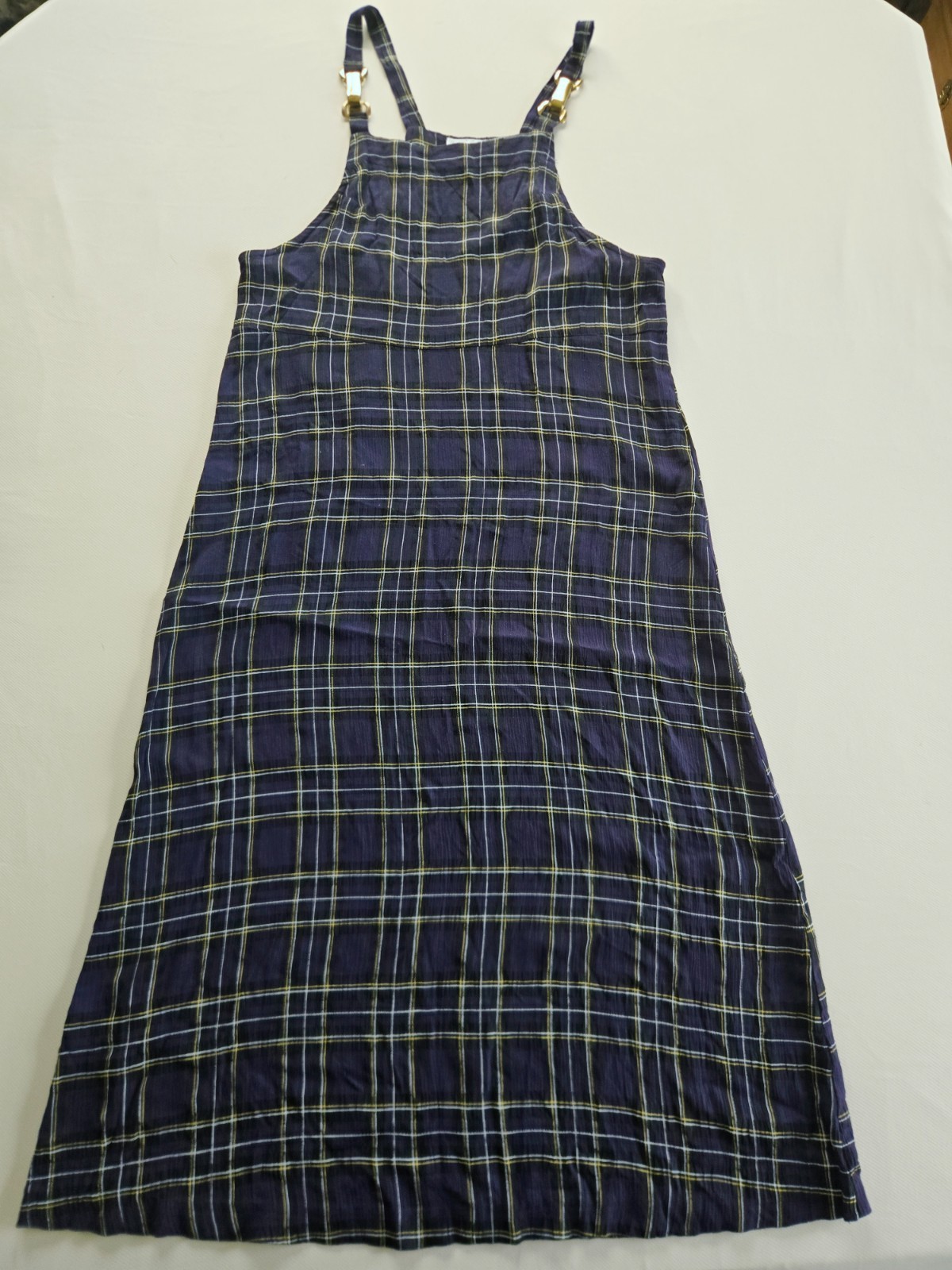 Vintage 90s Just In Thyme Ltd Plaid Jumper Dress Size 10 Pinafore Maxi