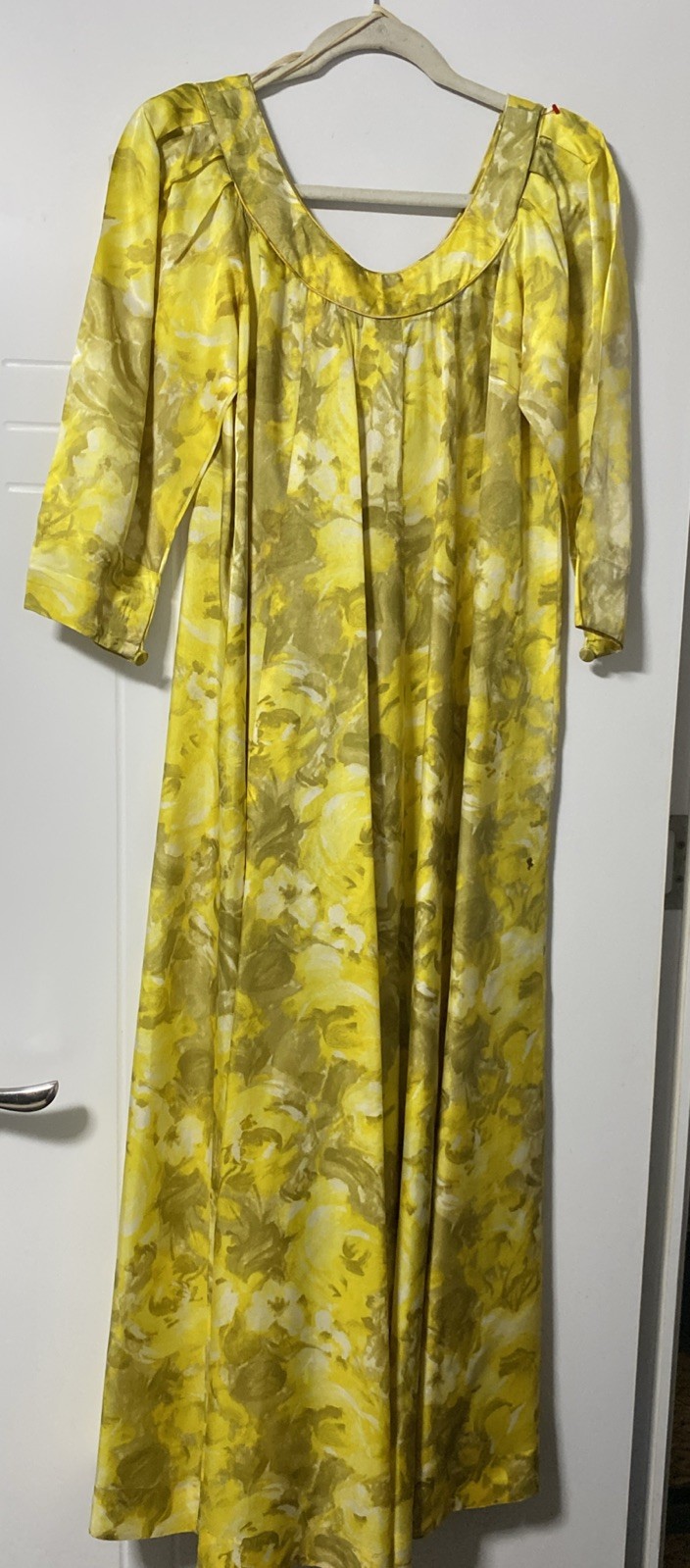 Vintage LIBERTY HOUSE KIYOMI Yellow Floral Long MuuMuu Dress Women’s Size XS