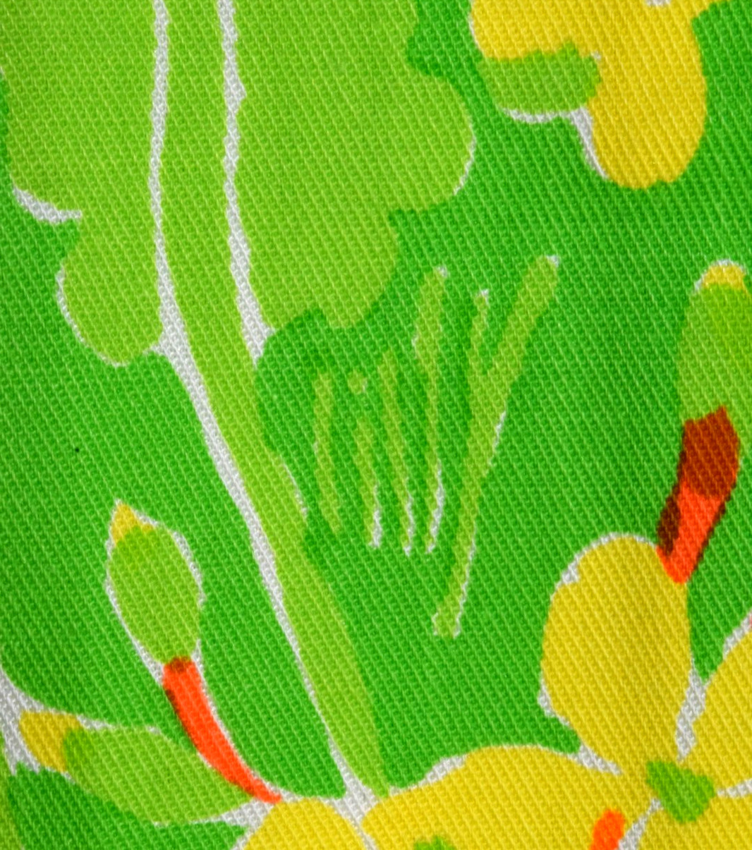 Vintage Lilly Pulitzer Pants Size 28X30 Green Yellow Floral Pocket Appliques Zip