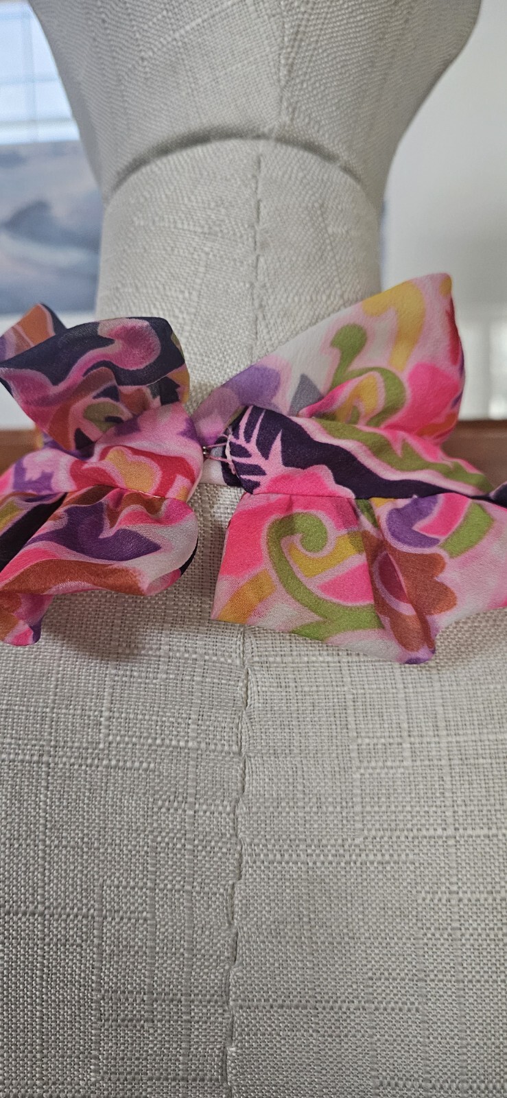 Vintage 1970s 1960s Psychedelic Maxi Halter Dress DEADSTOCK As Pictured