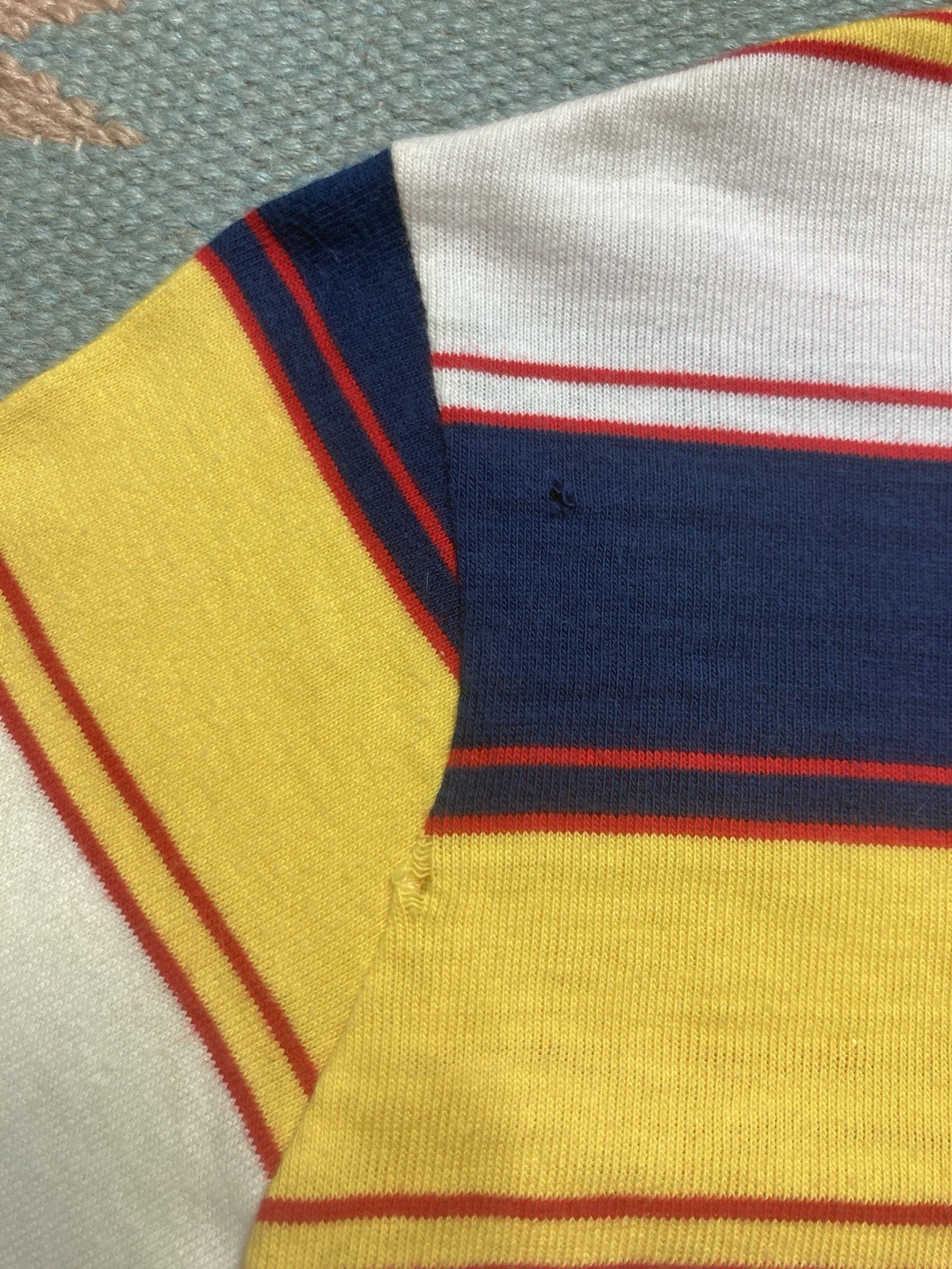 Vintage 50s long sleeve t shirt striped cotton soft multicolor JCPenney medium