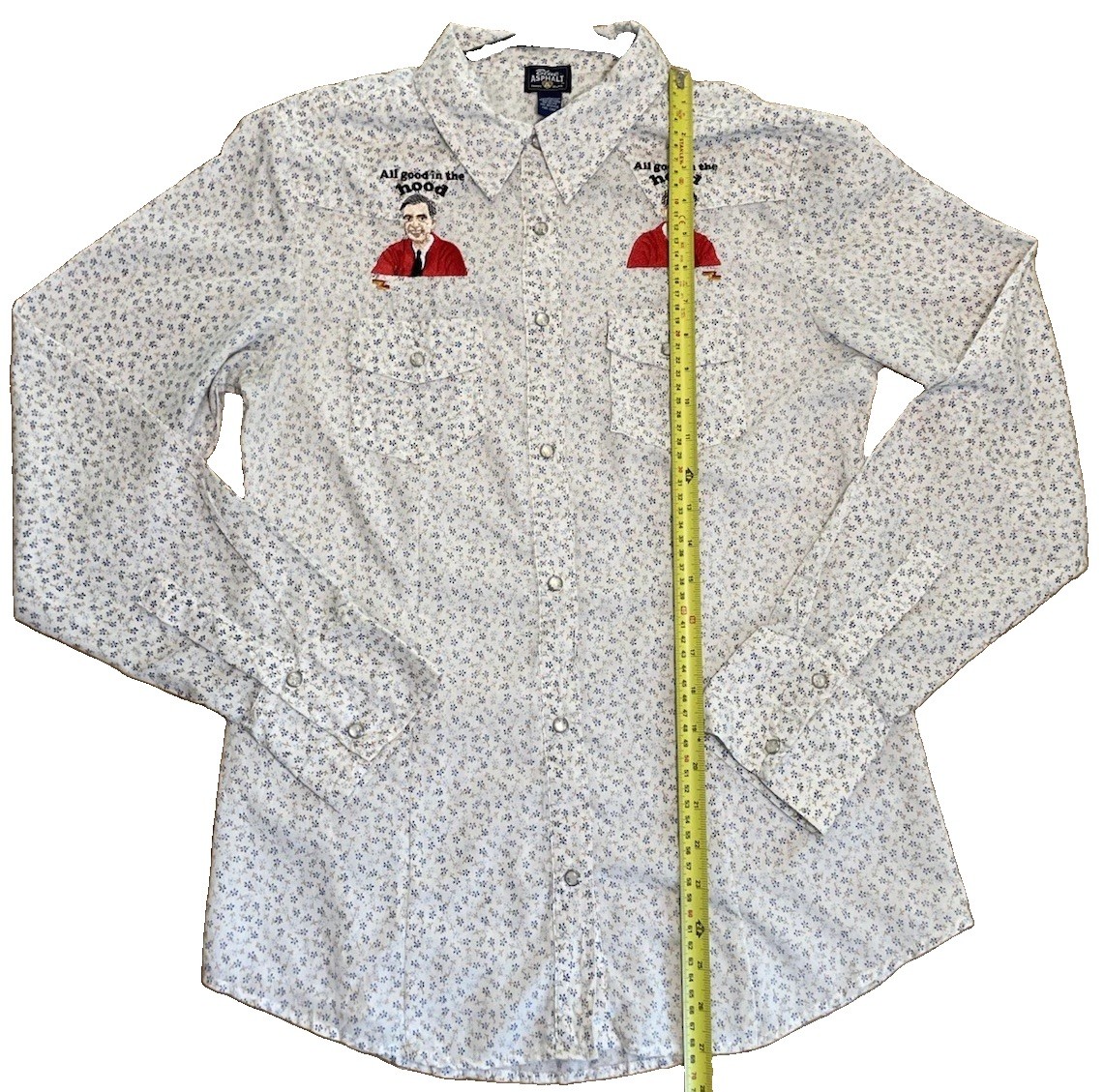 RARE VTG Mr. Rogers Neighborhood Triple Z Threadz Cowgirl Floral Blouse W LG