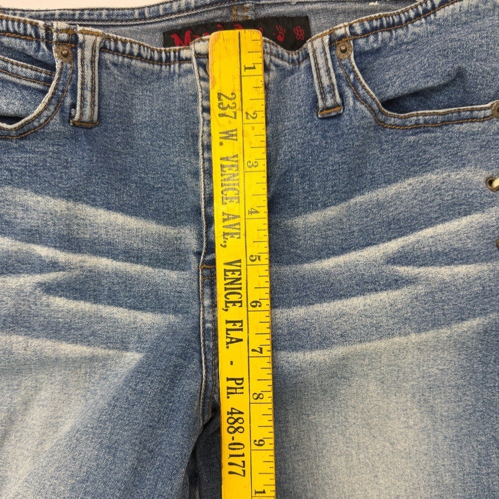 Vintage Y2K Mudd Lace Up Side Denim Capri Jeans Low Rise Raw Hem Mall McBling 2