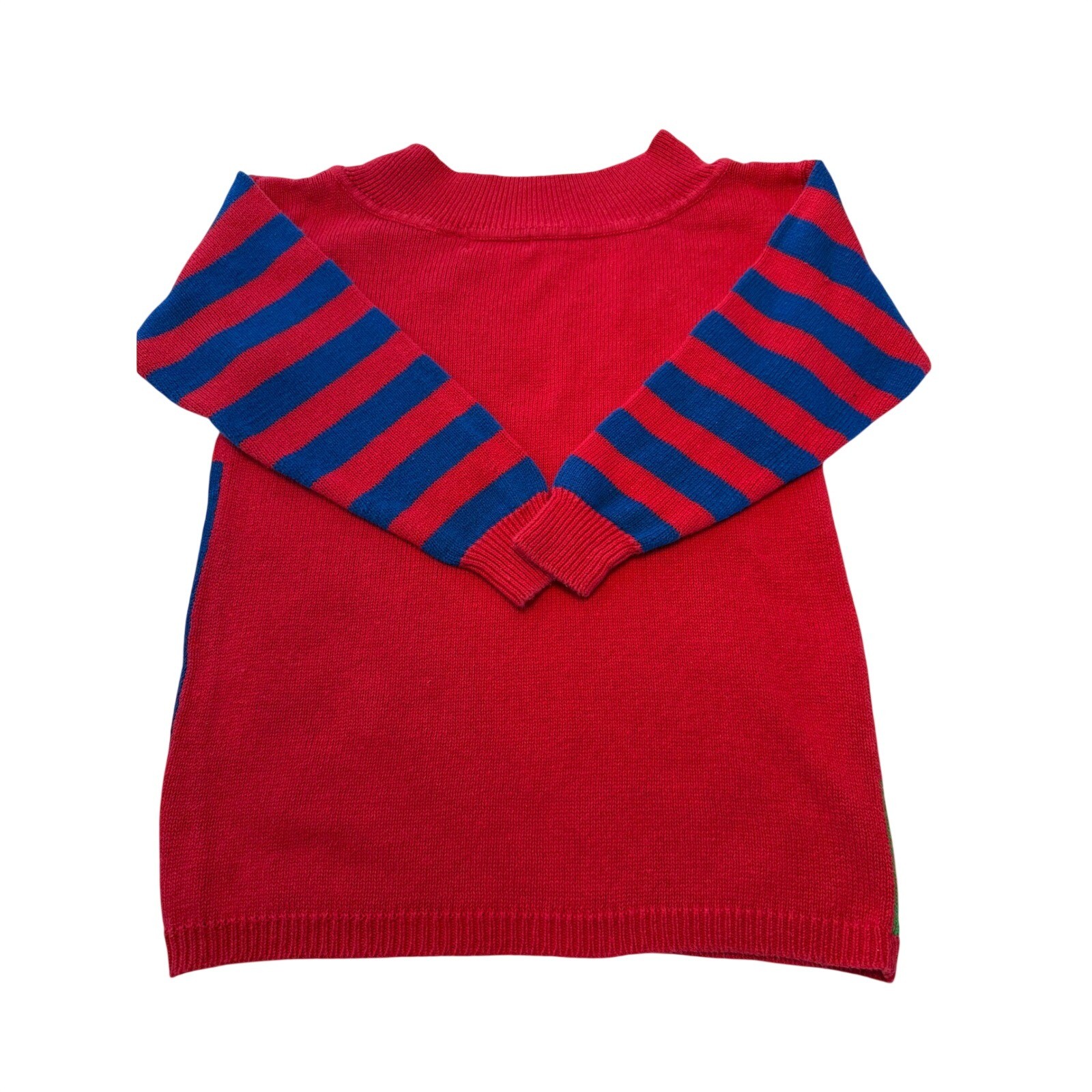 Huntington Ridge Vintage Color Block Geometric Sweater Red Blue Yellow Large