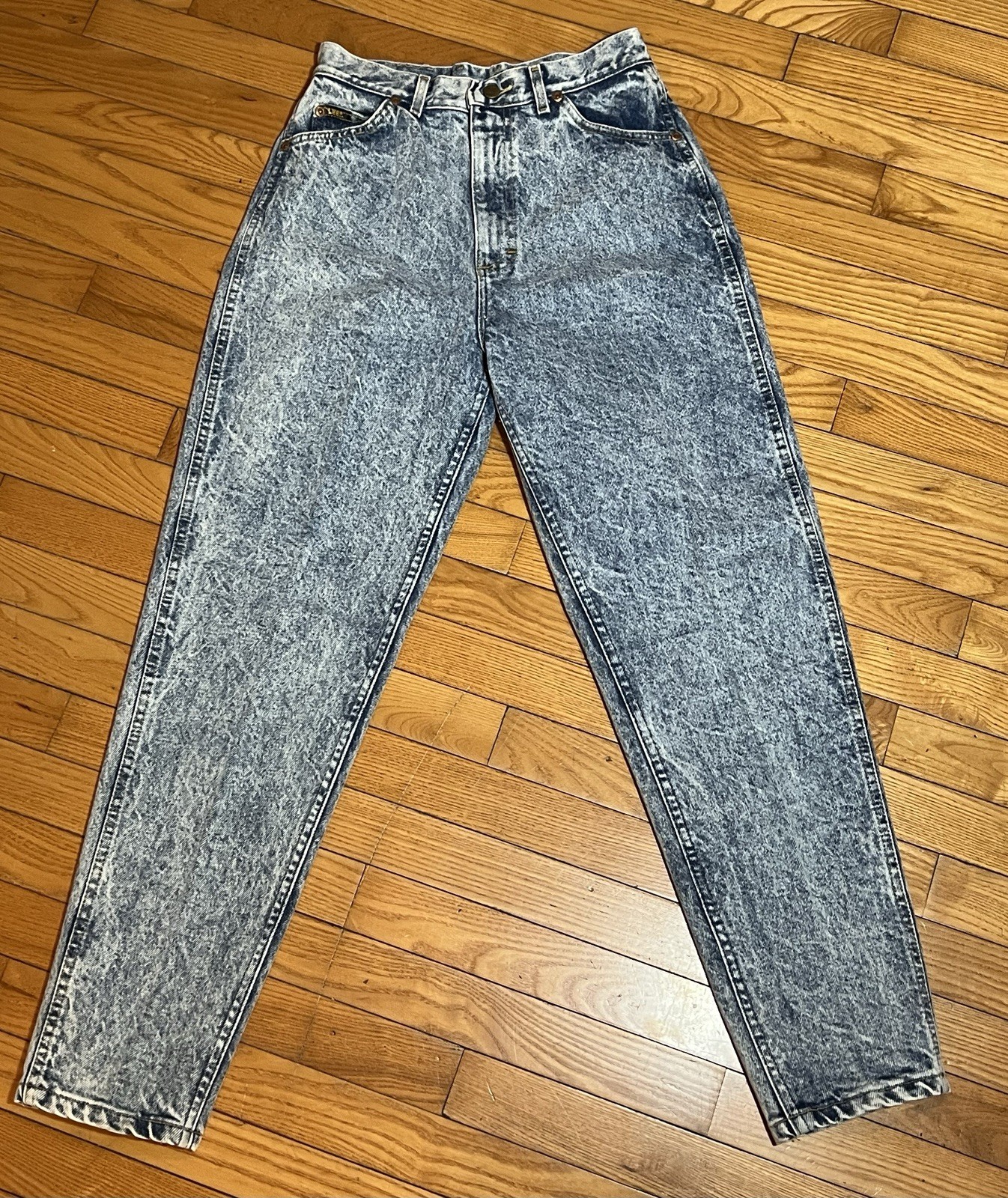 Vintage 80s Lee Frosted Riders Straight Leg Jeans Acid Wash Size 11 Dead Stock