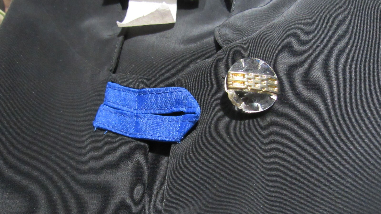 Vintage Your Way Fashions Button-up Black Dress Jacket w/ Color Pop button loops
