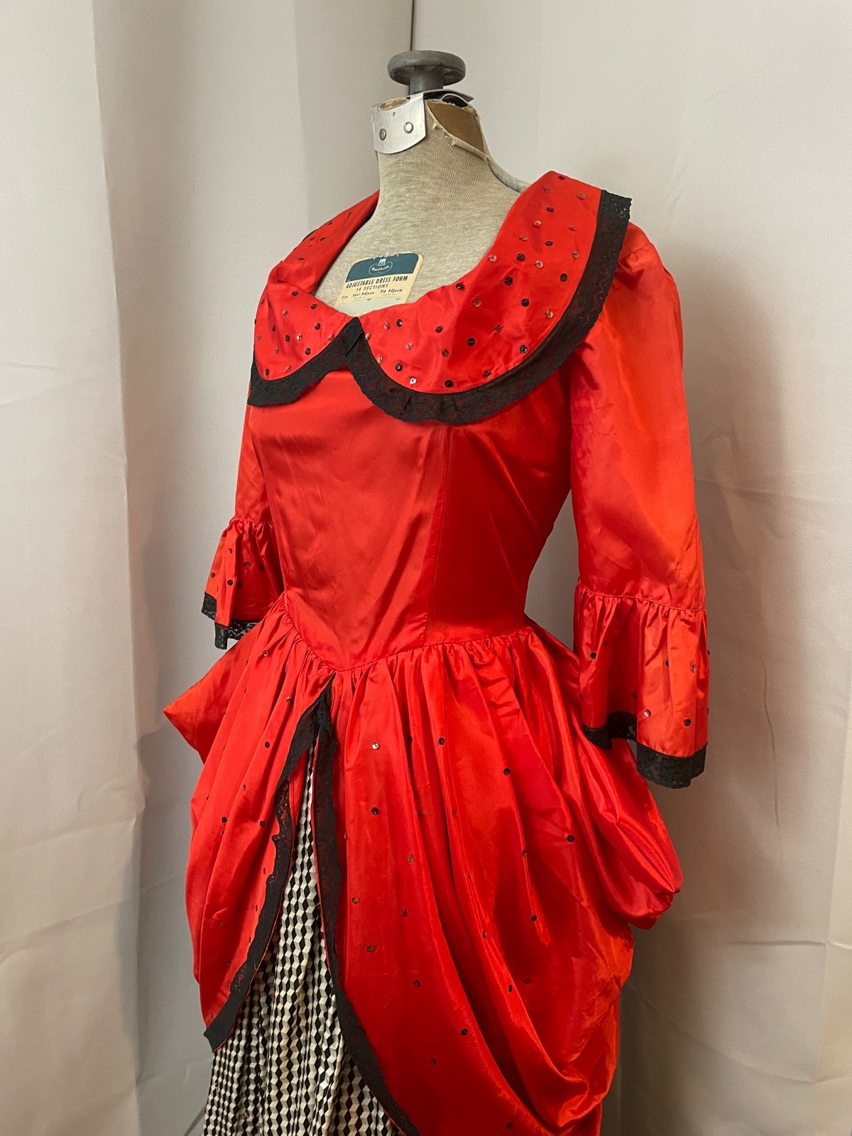 Vintage 1950s Burlesque Stage Costume Wild West Saloon Girl 1800s style S XS