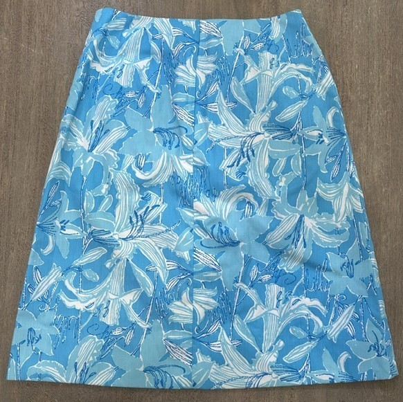 Vintage 1970’s The Lilly Pulitzer Sportswear Summer Palm Beach Blue Skirt Small