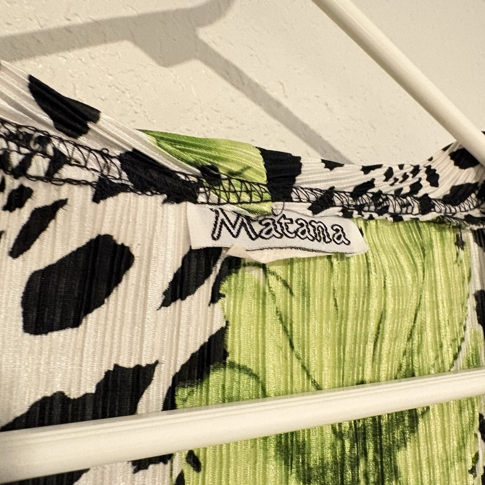 Matana Cardigan Women Plus 2X Open Front Lime Green Animal Print Floral Tropical