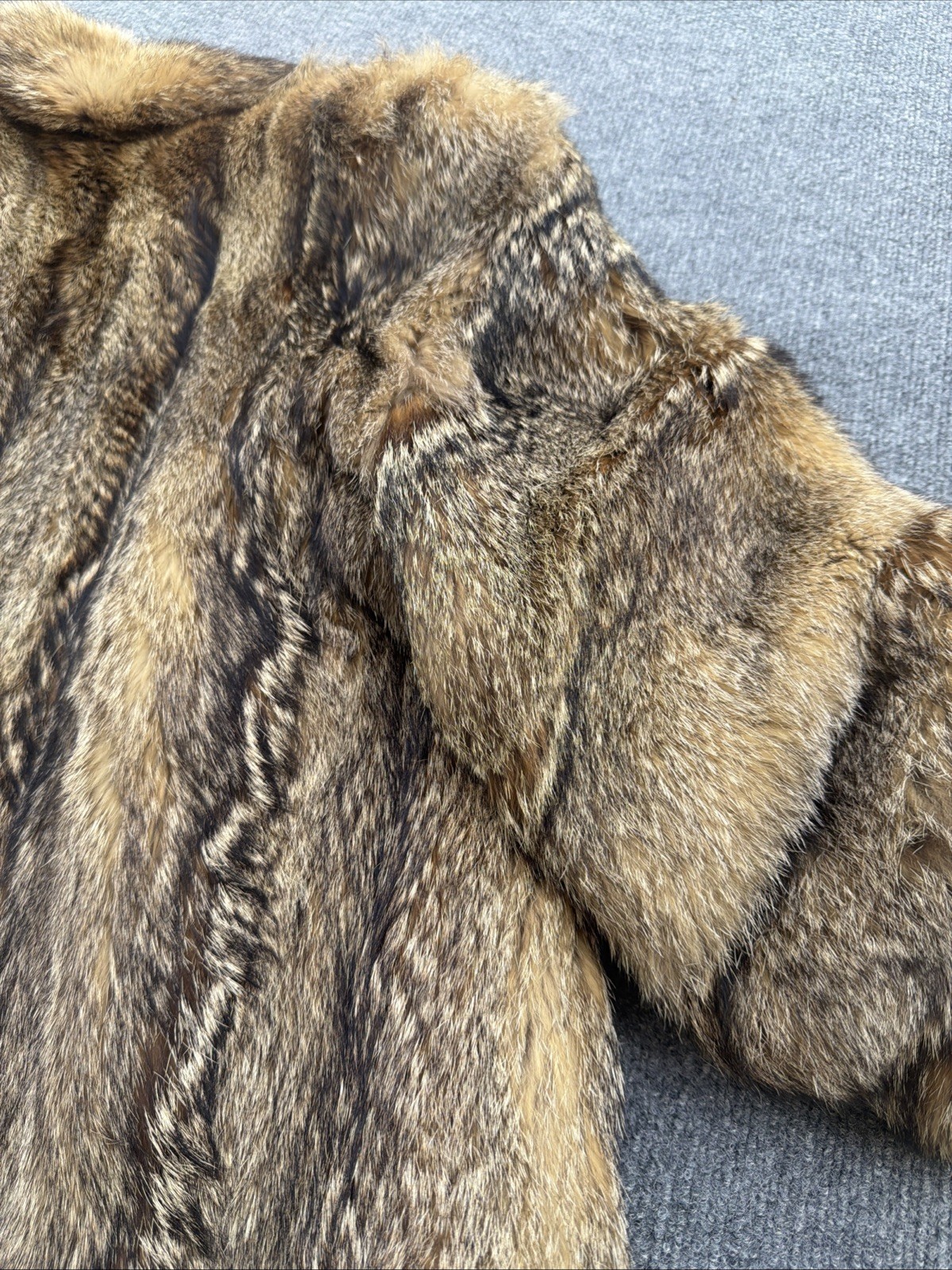 Vintage Genuine Raccoon Fur Coat Full Length 80s Glam Shawl Collar Made USA