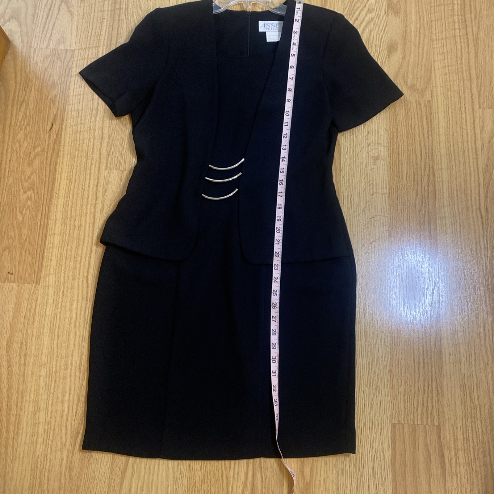 Vintage Casual Corner Sz 10 Petite Black Suit Dress Corpcore Business 80’s Power