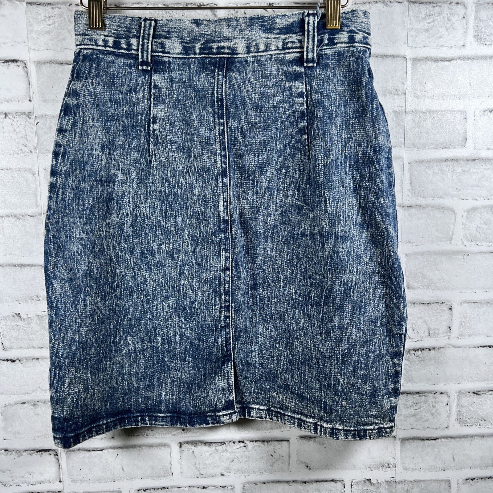 Vintage 1980s Kayo California Acid Wash Denim Skirt USA Made