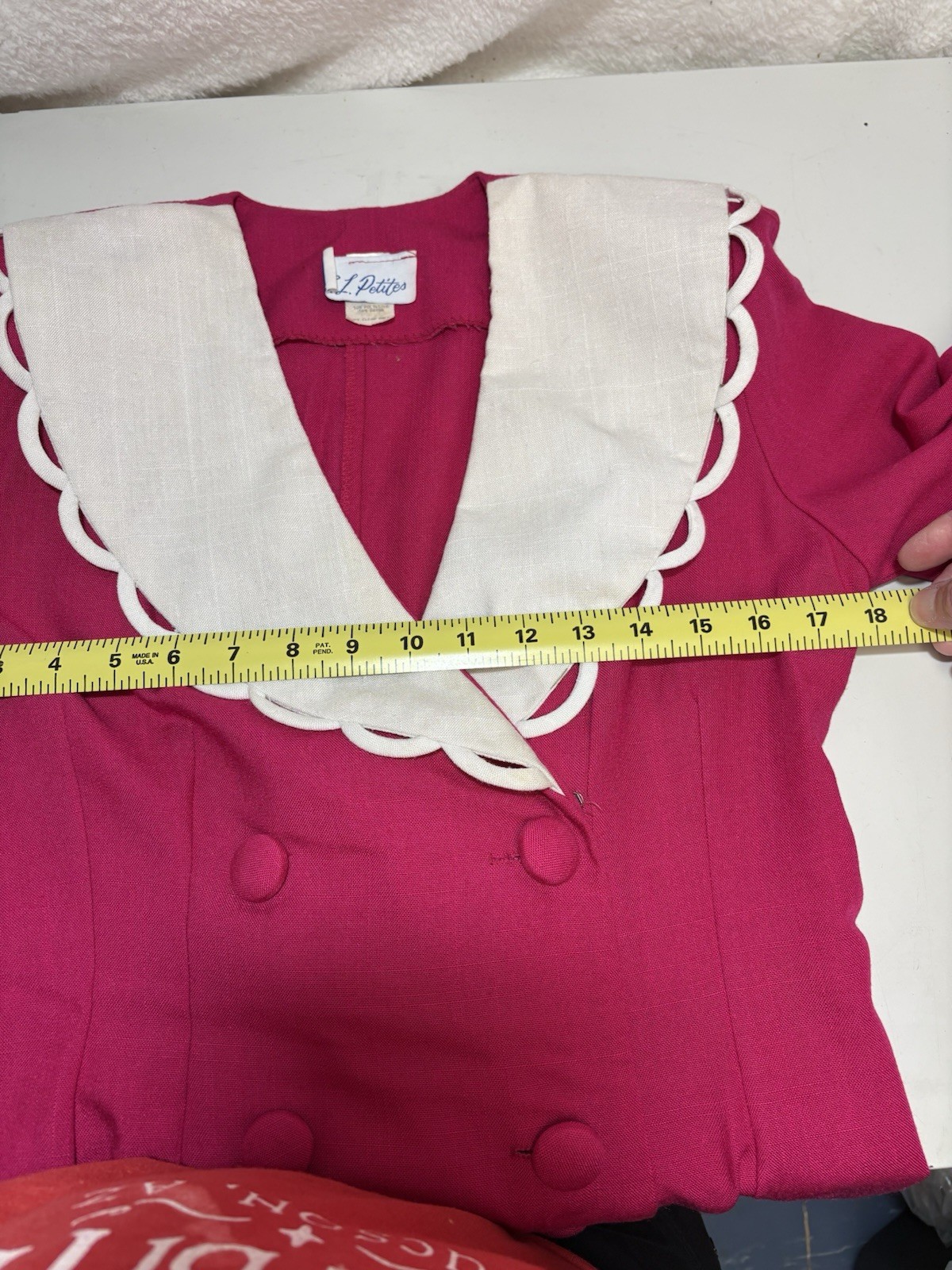 S L Petites Vintage Hot Pink Front Button A Frame Dress