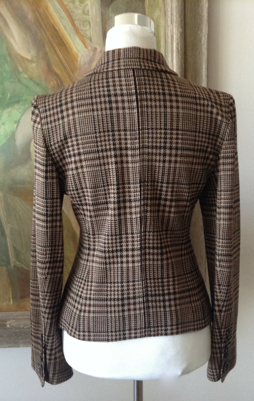 80s SONIA RYKIEL Houndstooth Knit Fitted Blazer/Jacket w/Matching Handbag sz40/8
