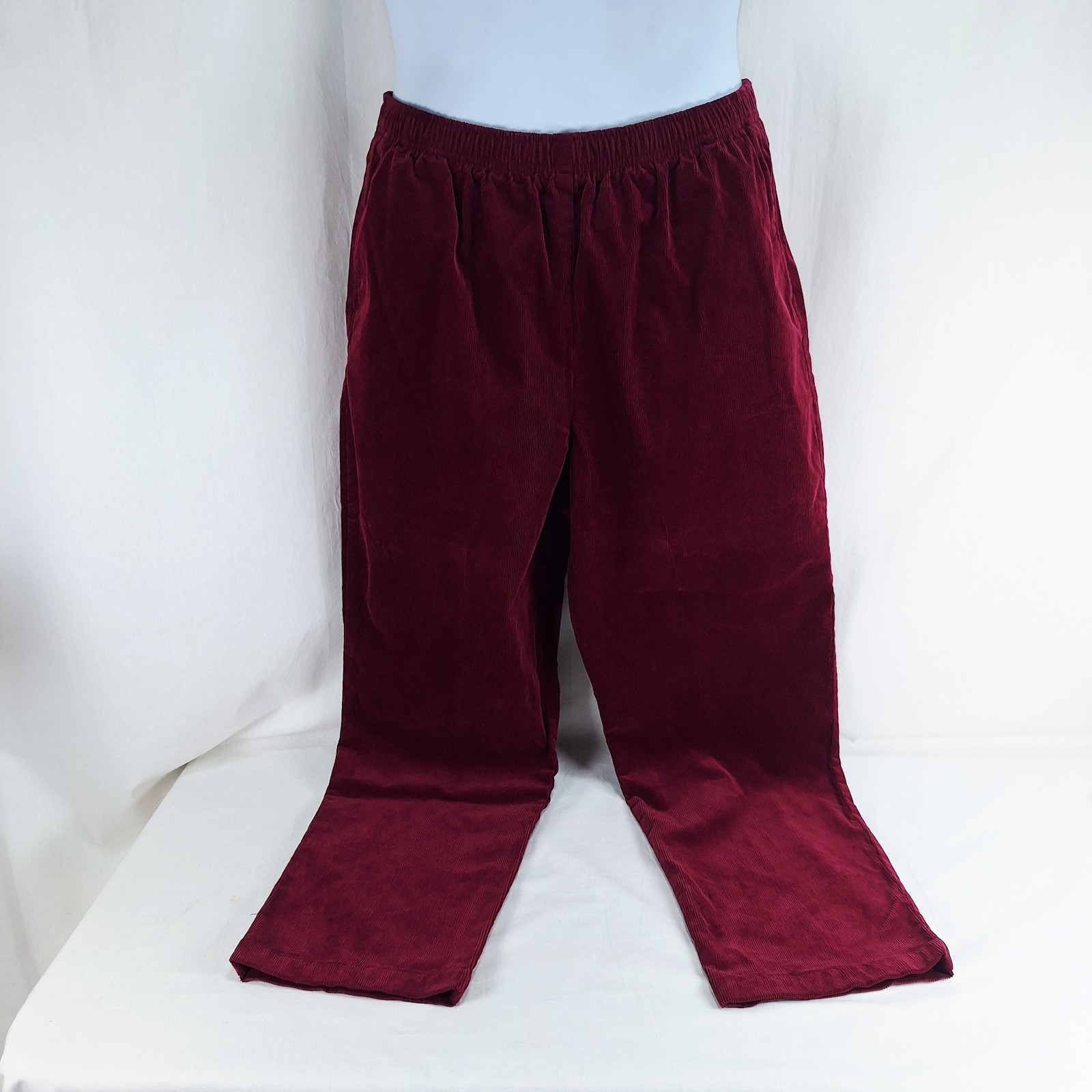 The Tog Shop Corduroy Pull On Pants Maroon Size 16 Petite ELASTIC WAIST