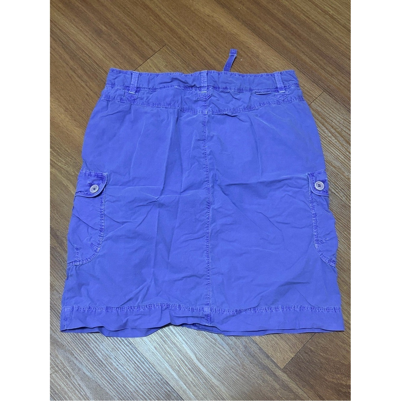 Vintage Marina Yachting 100% Cotton Purple Cargo Midi Skirt Fits Size 10/L GUC