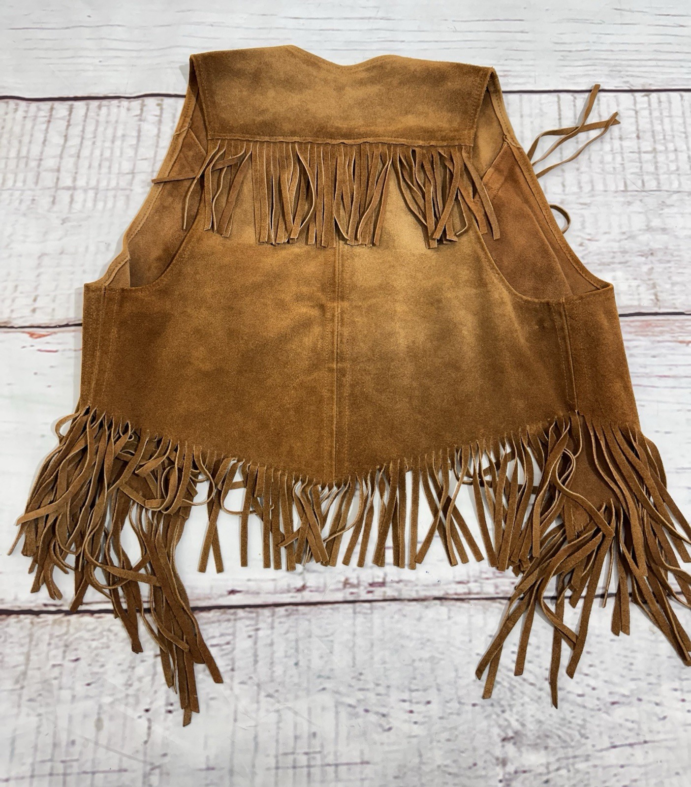 Suede Leather Vest Fringe Western Hippie motorcycle costume vintage native