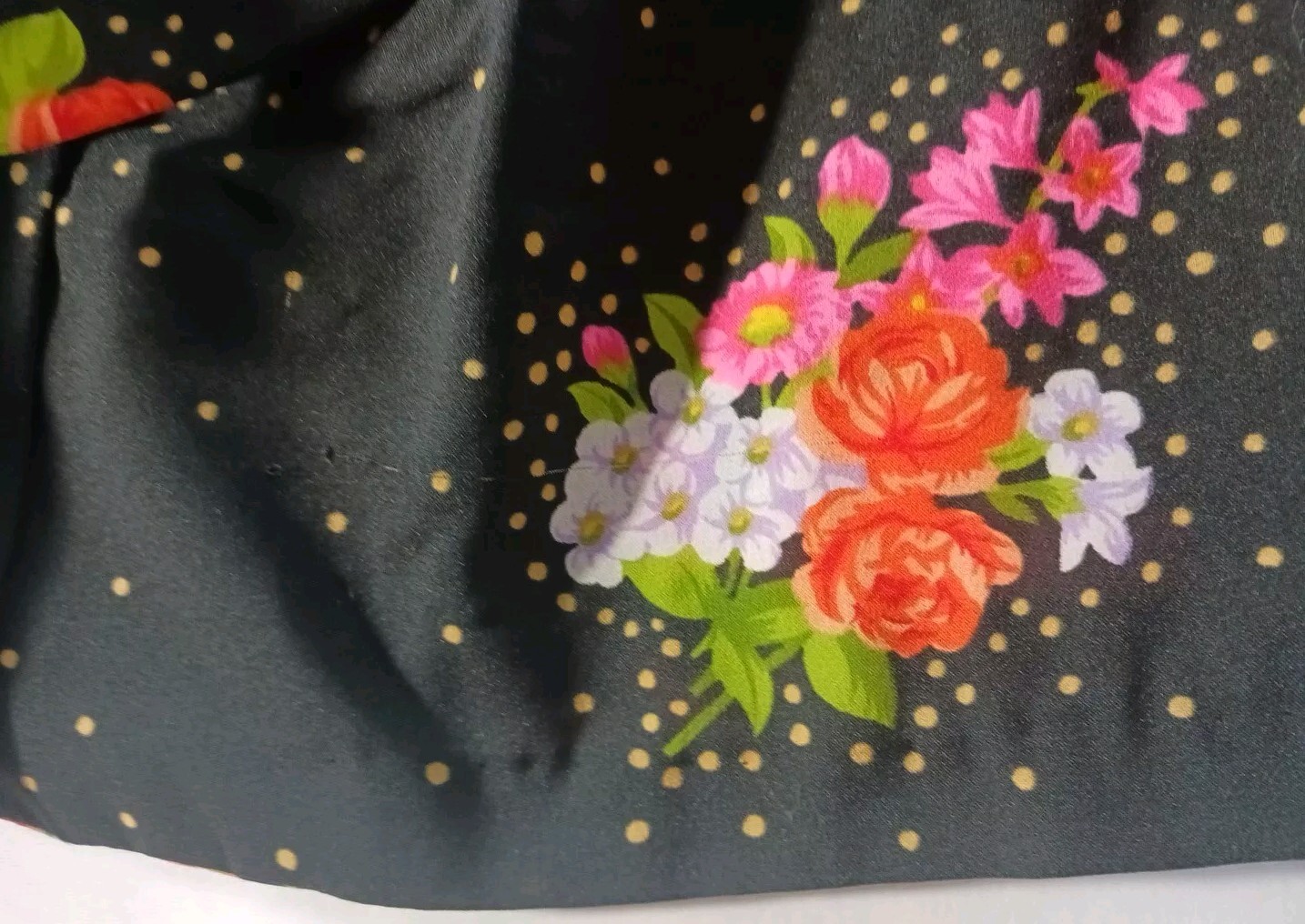 Vintage Karl Logan Long Sleeve Shirt My Cup Of Tea Black & Floral Size 9