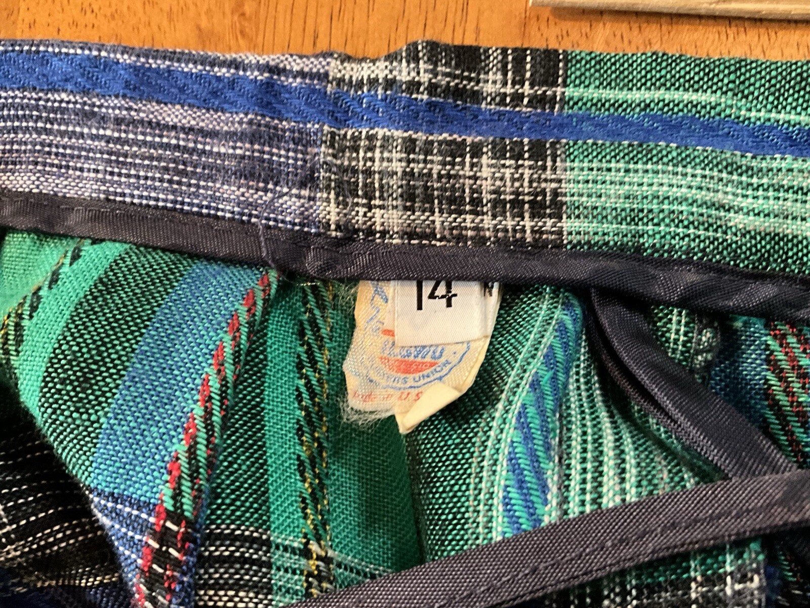 VTG Tica Women’s Pleated Skirt Plaid Size 14 Made in USA Union Tag Preppy