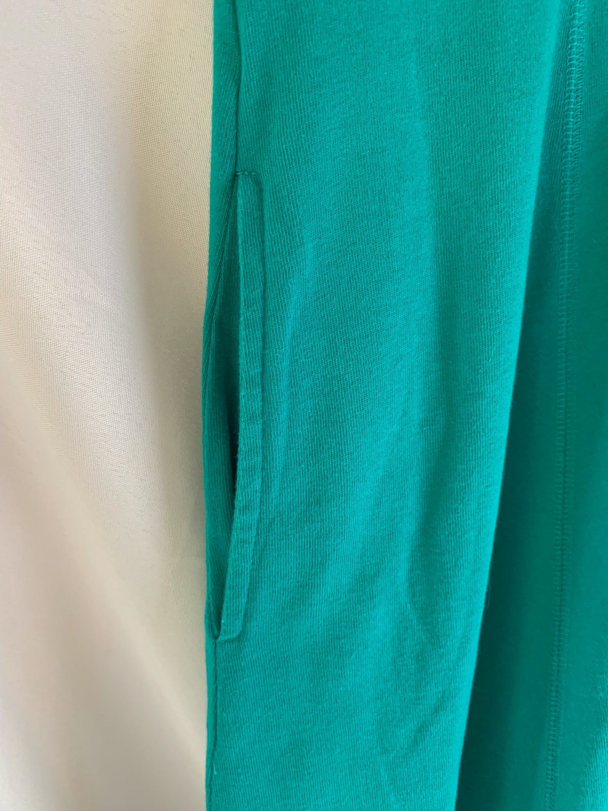 Vintage Liz Claiborne Cotton Shirt Dress Pockets Green Misses Size Med 10-12