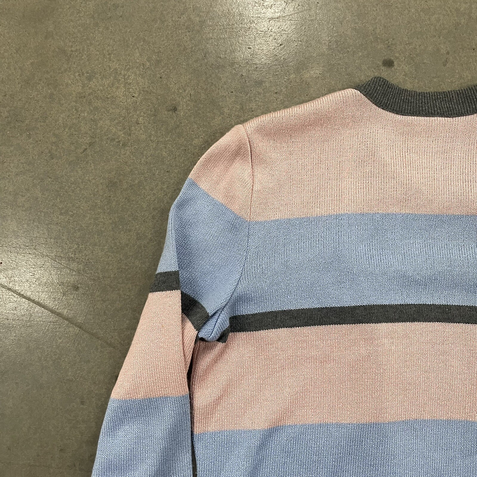 Vintage Cotton Candy Pink and Blue Cardigan by Mita Made In USA Size 14 Petite