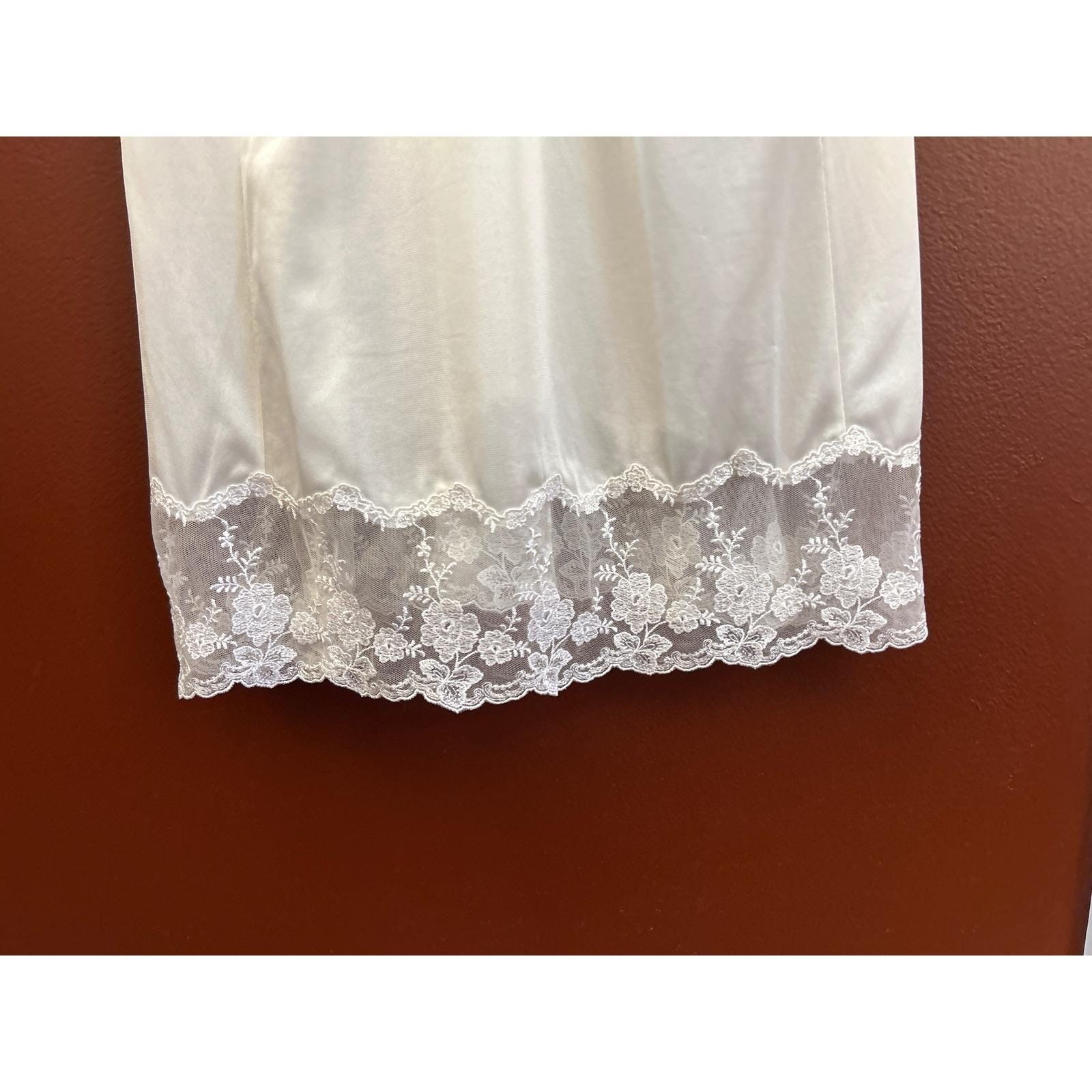 Vintage Japanese Built in Bra Full Slip Dress Coquette Romantic Cottagecore Lace