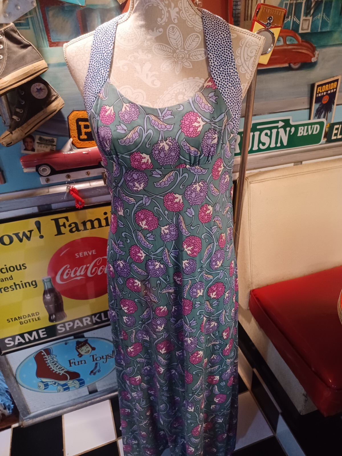 Vintage Mid-century 1970s Two-piece Maxi Dress With Jacket **FLAWS** MCM Mod