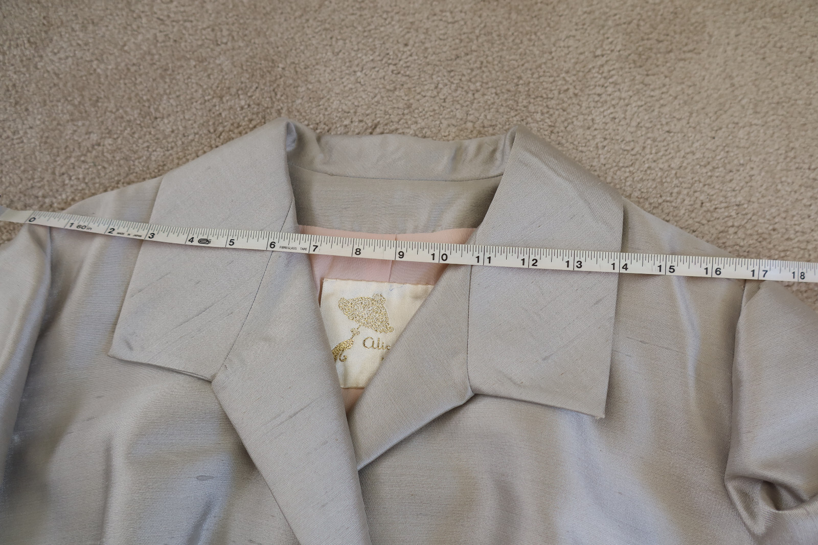 Vintage 1960s Silver Sheen Gino Rossi Cocktail Evening Jacket – Size L/XL