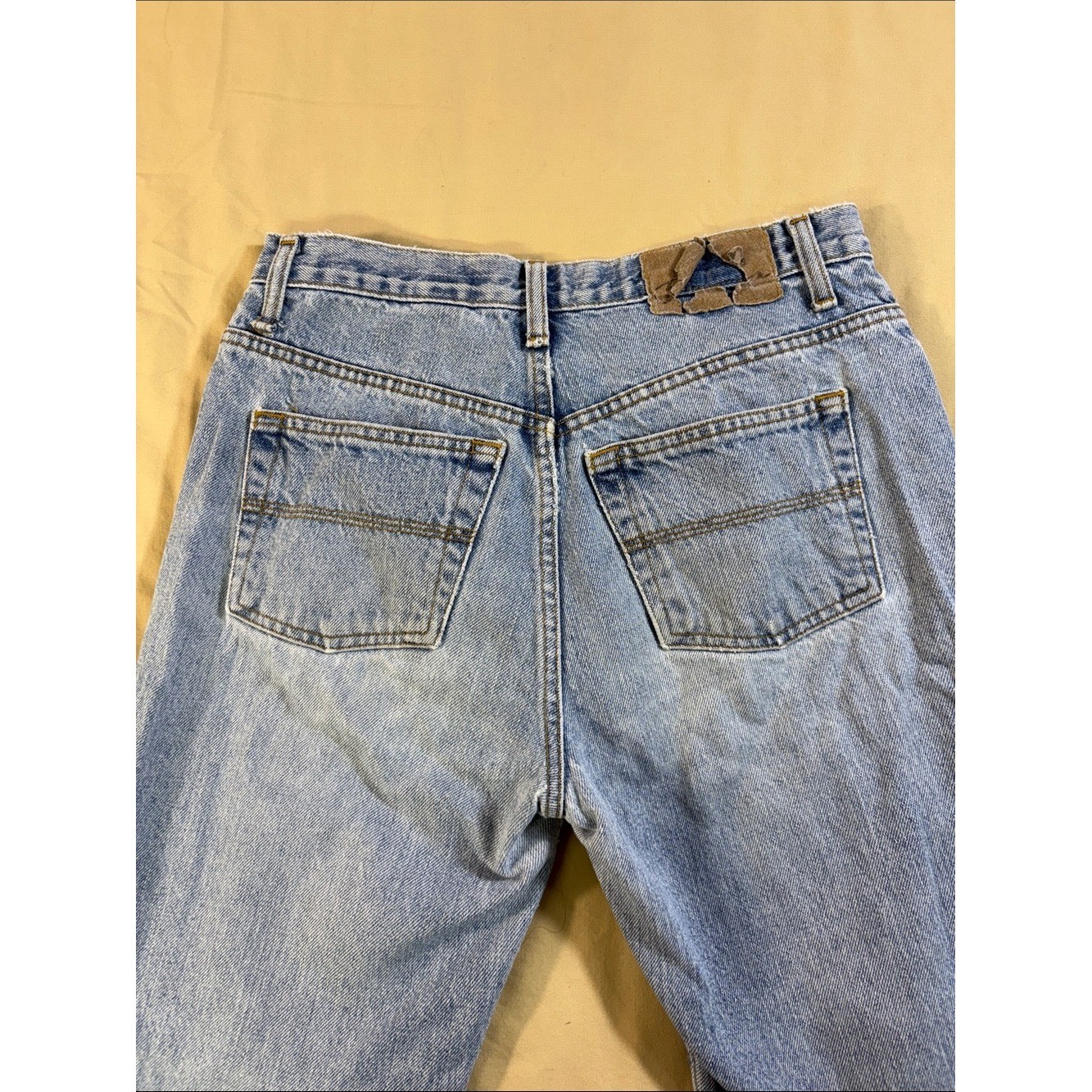 Vintage 90s Express Bleus Bootcut Light Wash Rigid 100% Cotton Denim 5/6S Petite