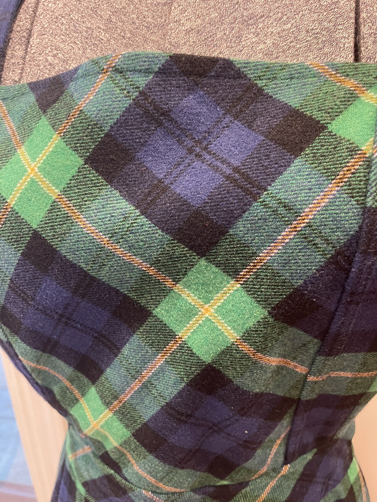 DonKenny 1970/80s Tartan Plaid Pinafore Jumper Jr 15/16-Maxi Dress- Winter/xmas