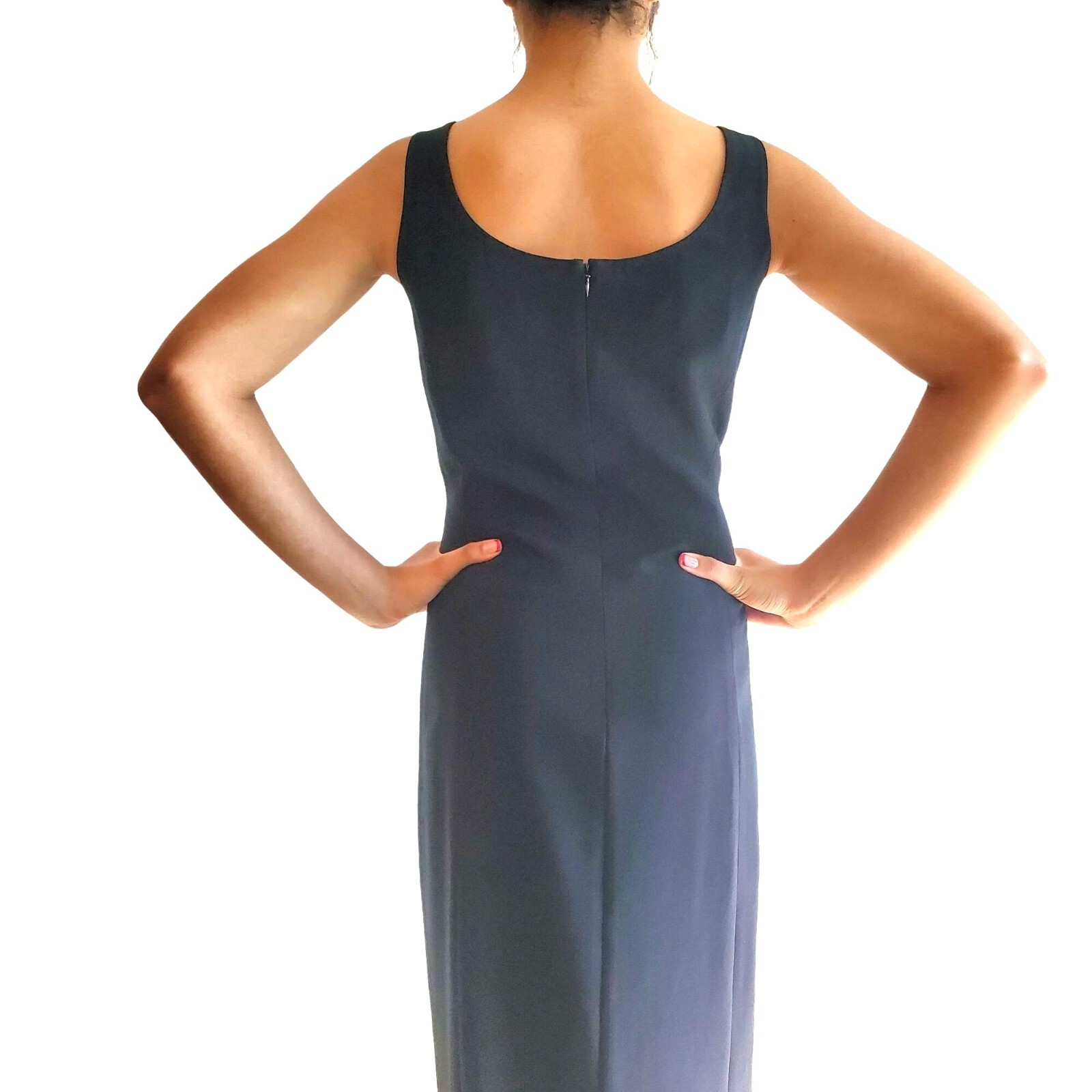 Vintage Daymor Couture by C.Mercedes Ferreira Black Scooped Column Gown + Jacket