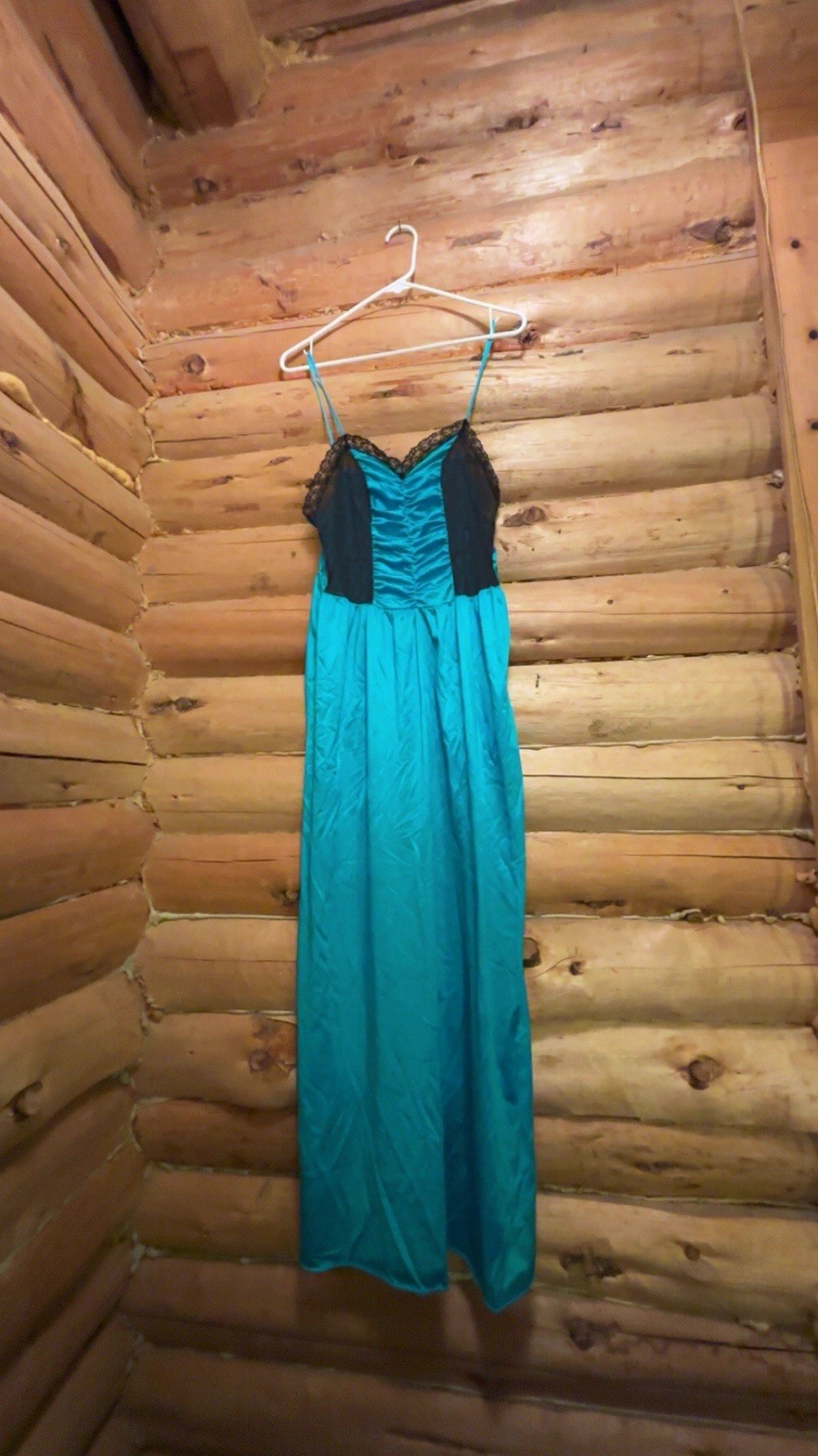 Vintage Blue And Black Lace Maxi dress