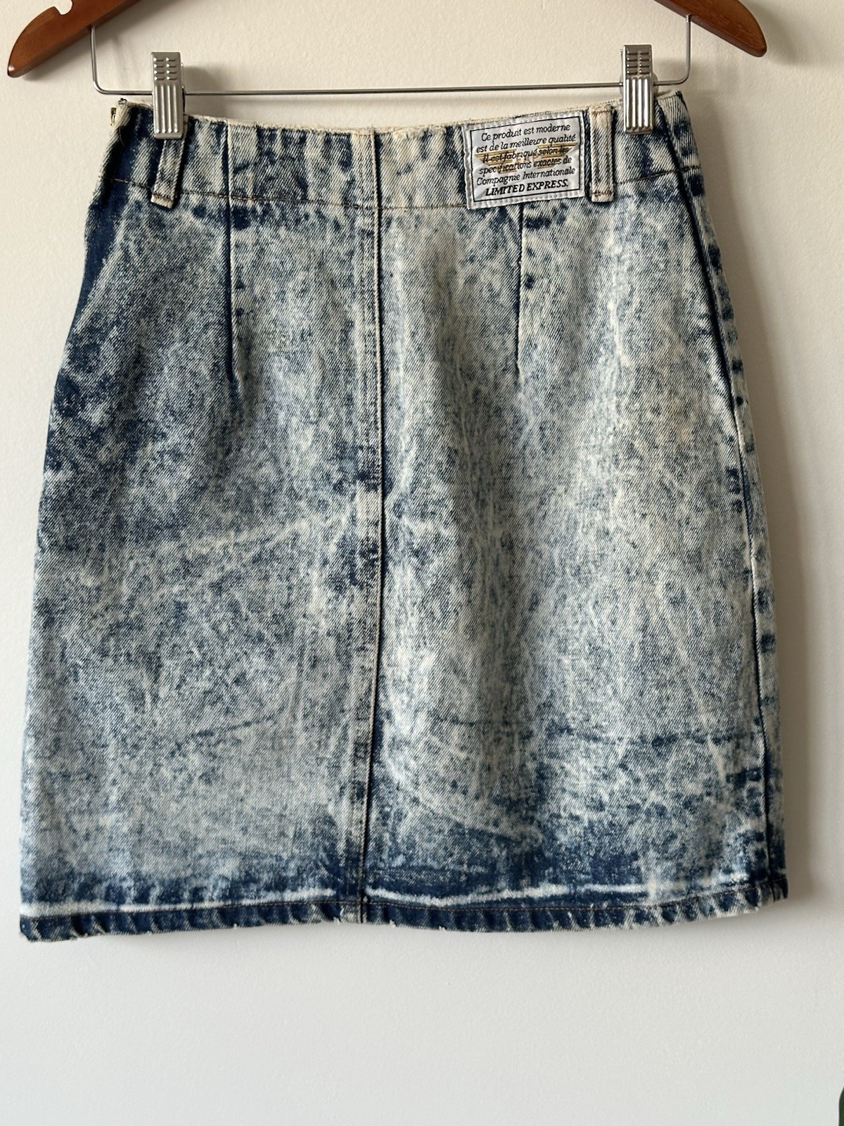 VTG 80s Limited Express GAP Acid Wash Jean Denim Mini Skirt Size 9 Made In USA