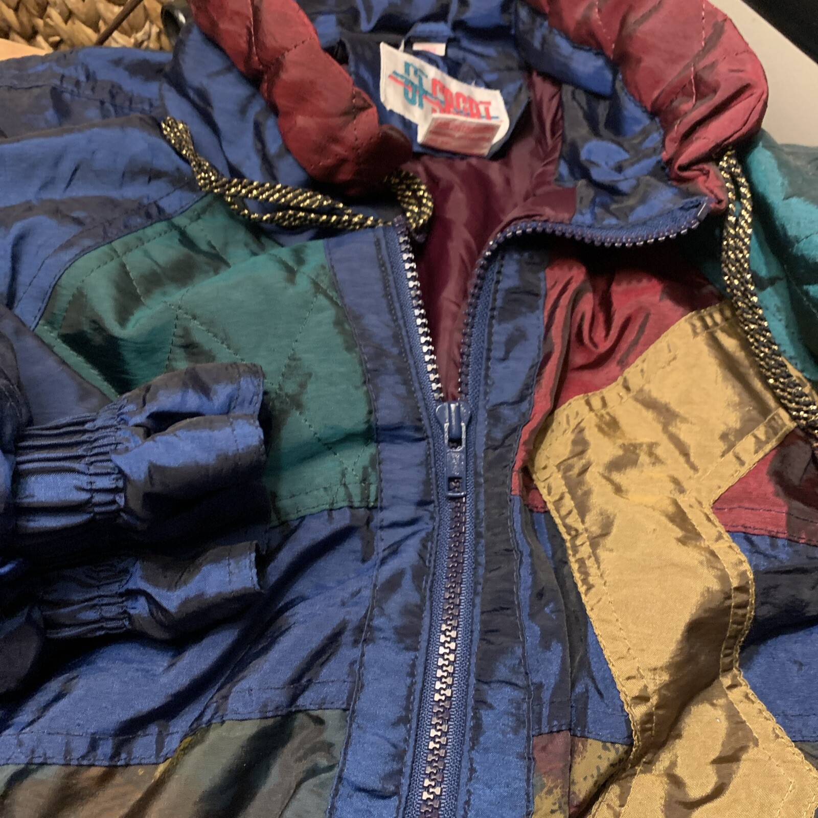 Vintage 80s Retro Windbreaker Jacket Colorblock M Grandmacore Eclectic