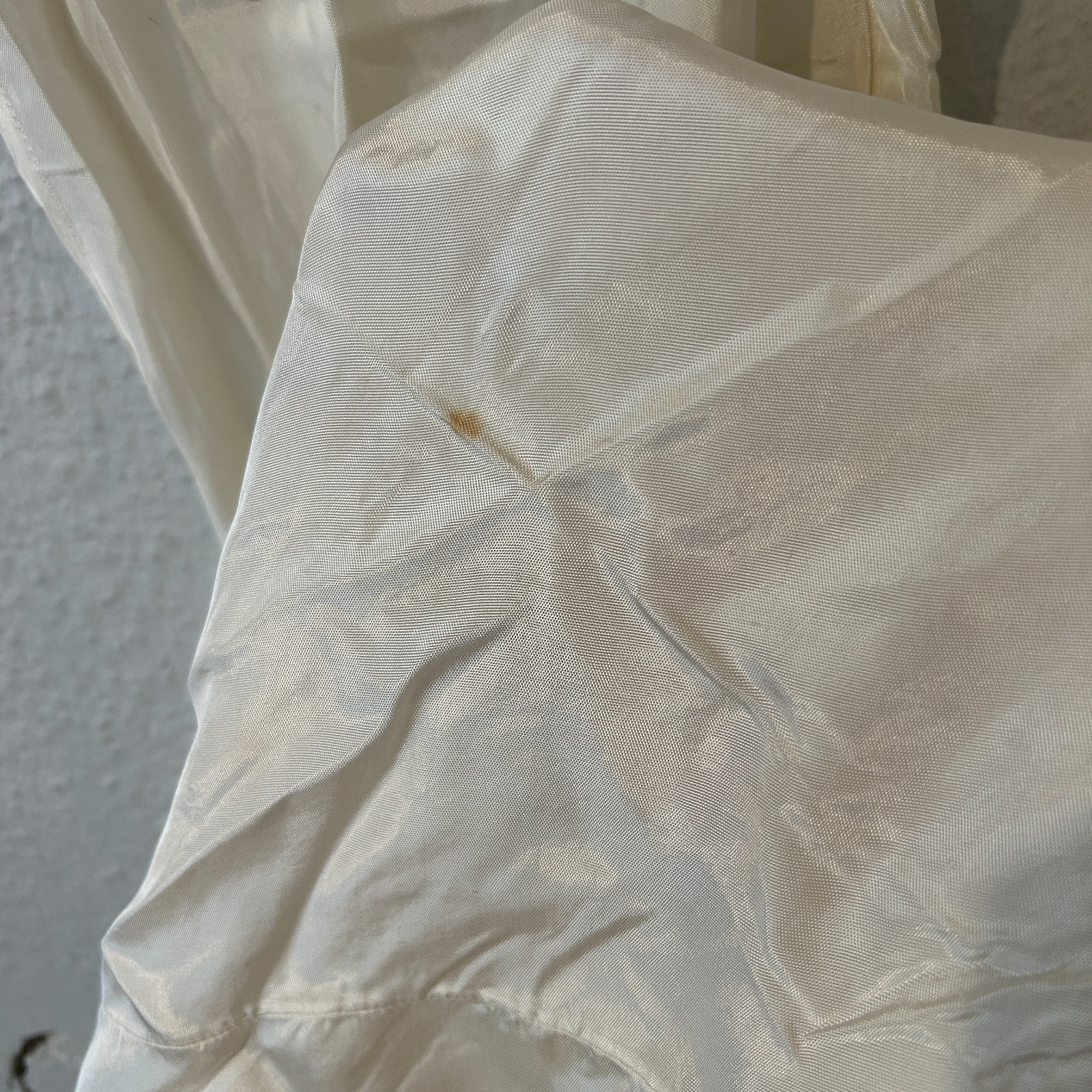 Antique 1930s Bias Cut Silk Rayon Cream White Nightgown