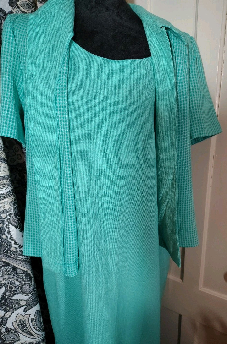 Miss Dorby Size 18 Vintage 2 Piece Aqua Dress