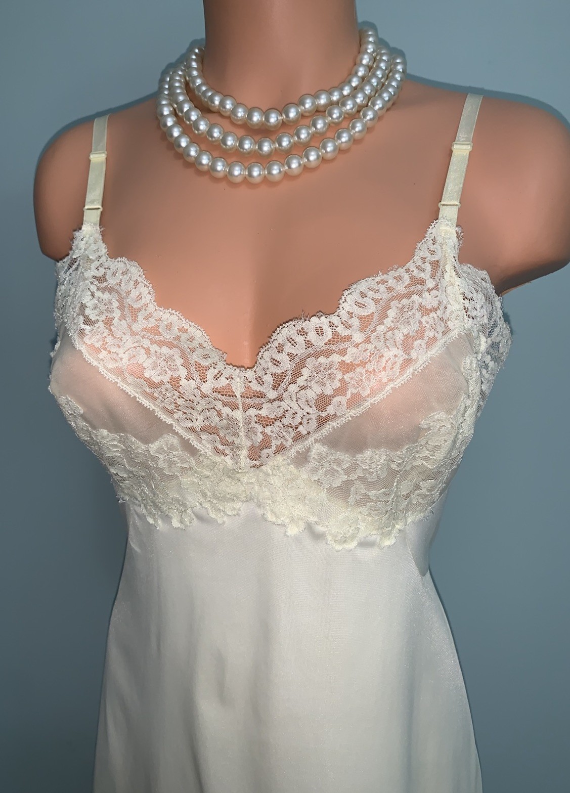 Vintage Vassarette Full Dress SLIP Lace NYLON Yellow Cami Vest Top ~xs/s 34