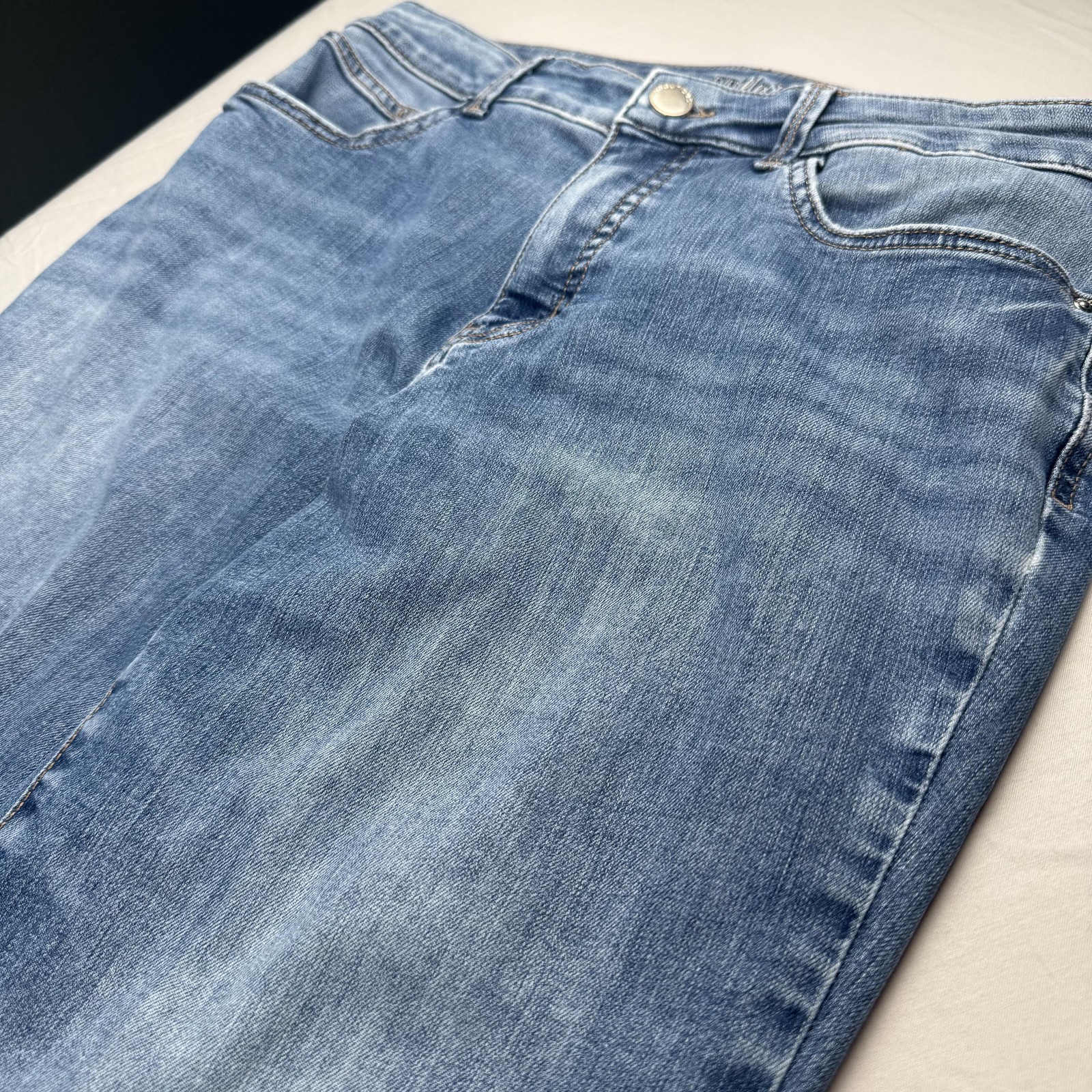 Maurices Everflex Jeans Womens 12 Short Blue High Rise Curvy Stretch Denim Pants