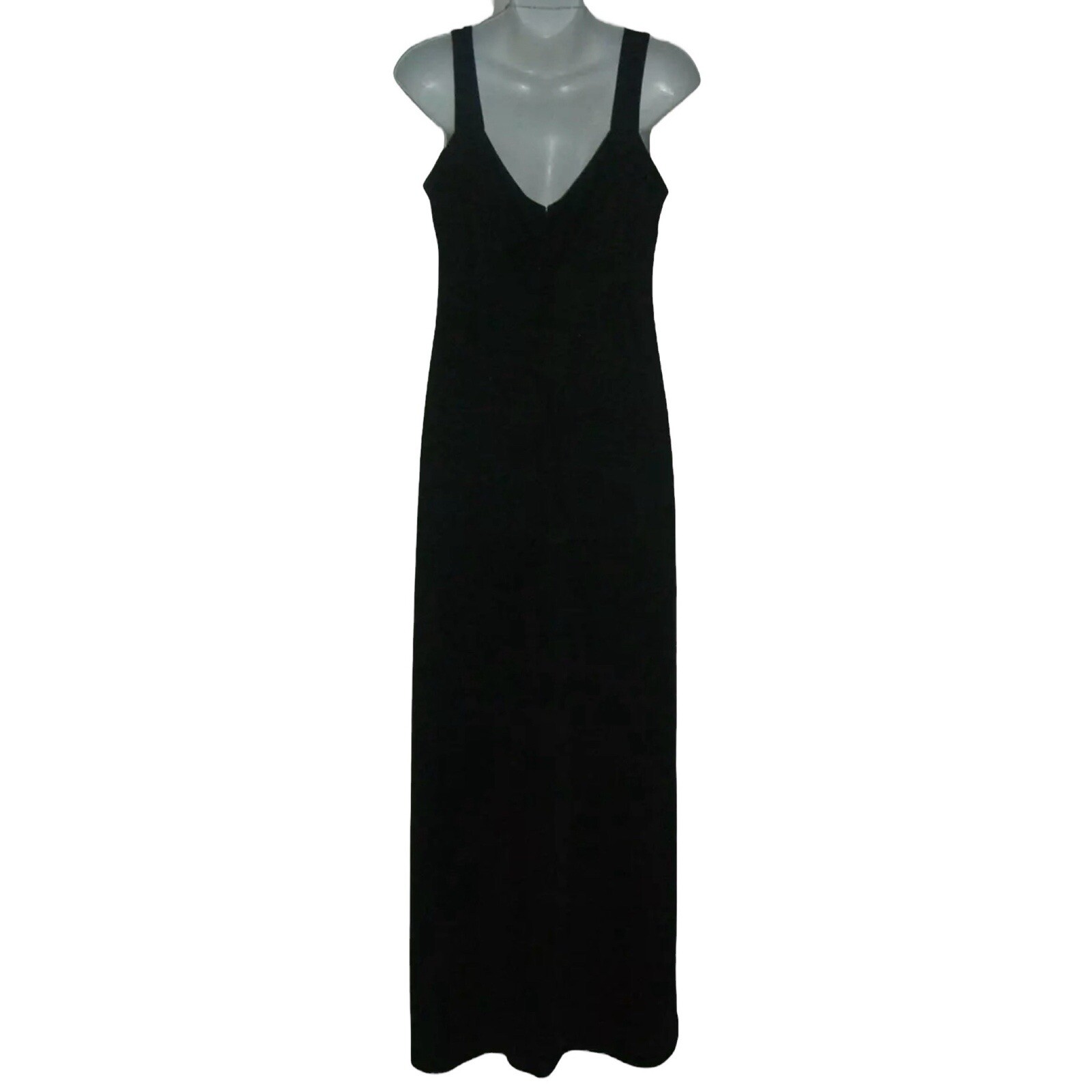 Edith Flagg Dress Three Flaggs Vintage 70s Black Maxi Audrey Hepburn Classic Lbd