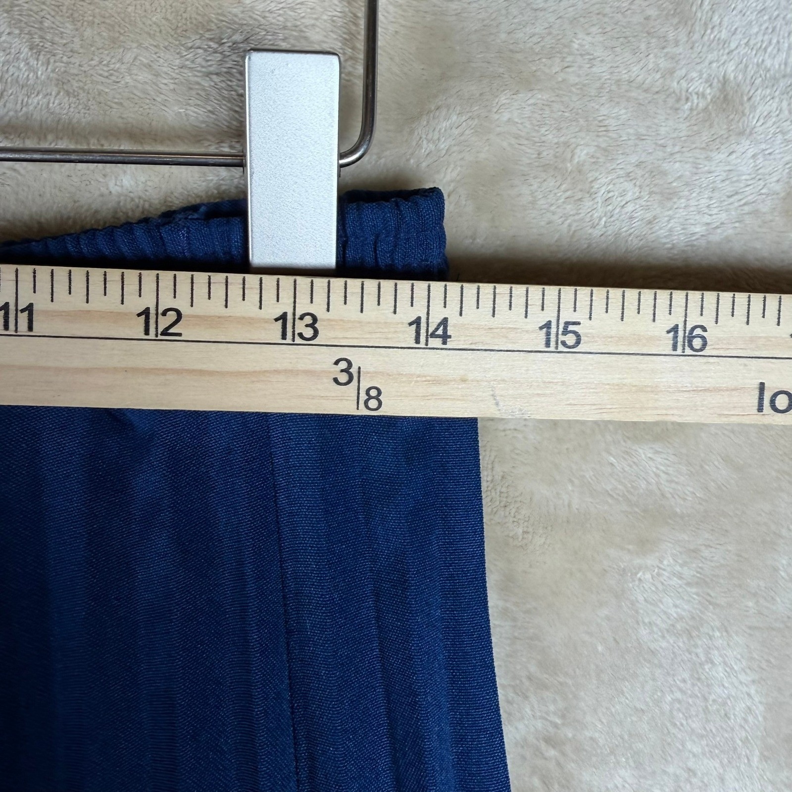 Vintage Women Sz 10 Royal Blue Knife Pleat Midi Skirt Elastic Waist Mod Classic