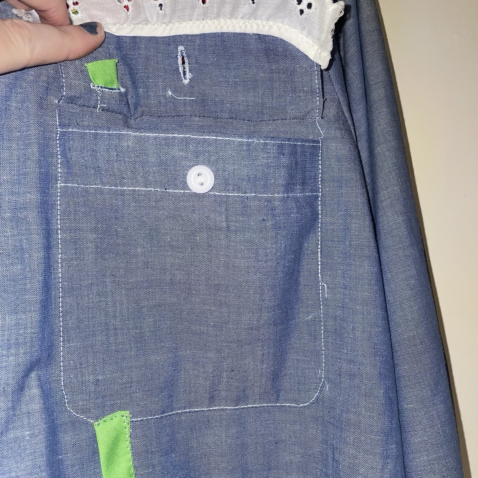 Big Mac JCPenny Vintage Flower Appliqué Lace Lined Women’s M Button Up