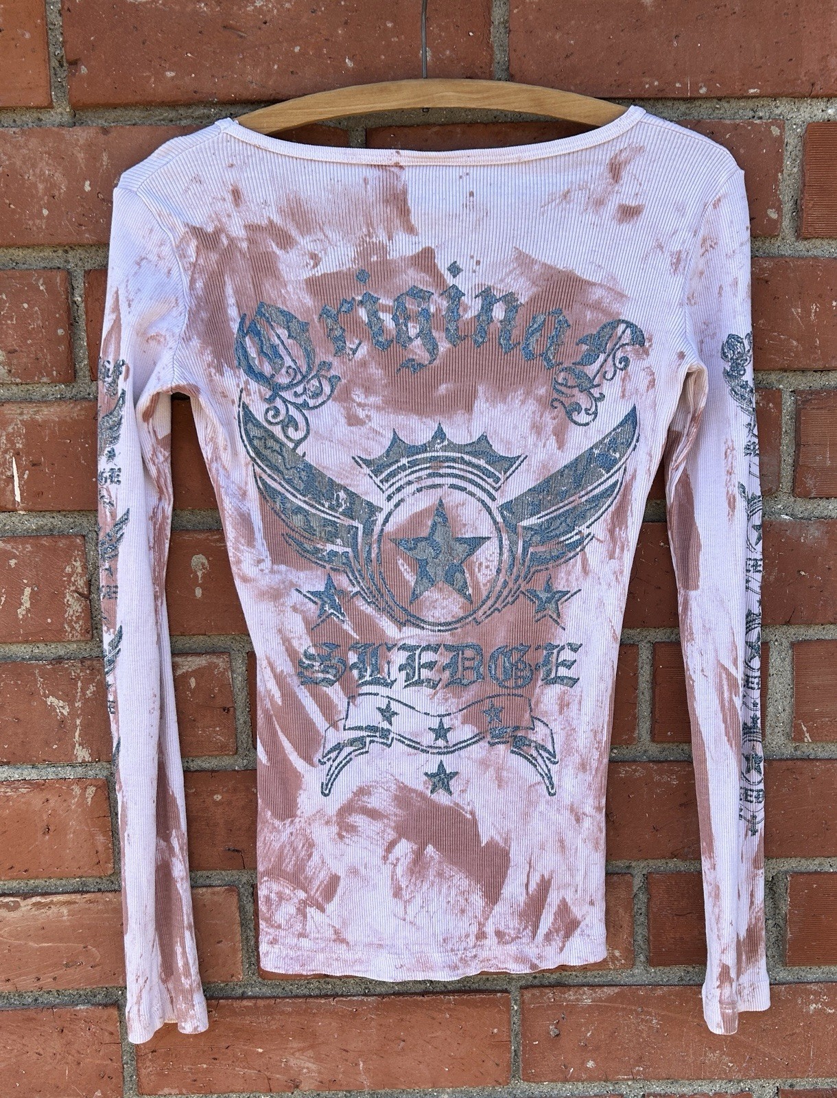 Original Sledge Long Sleeve Ribbed Graphic Thermal Y2K