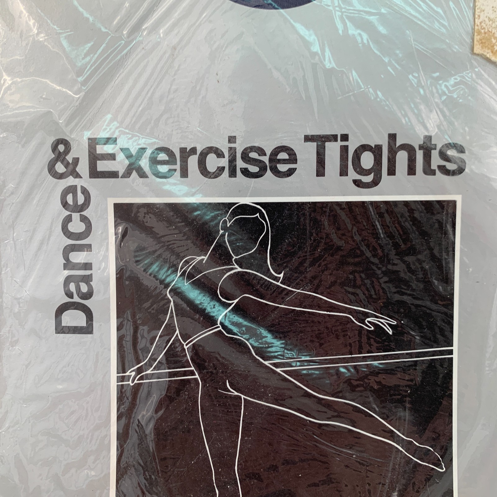 Vintage Dance & Exercise Full Foot Seamless Nylon Tights Navy Blue Medium