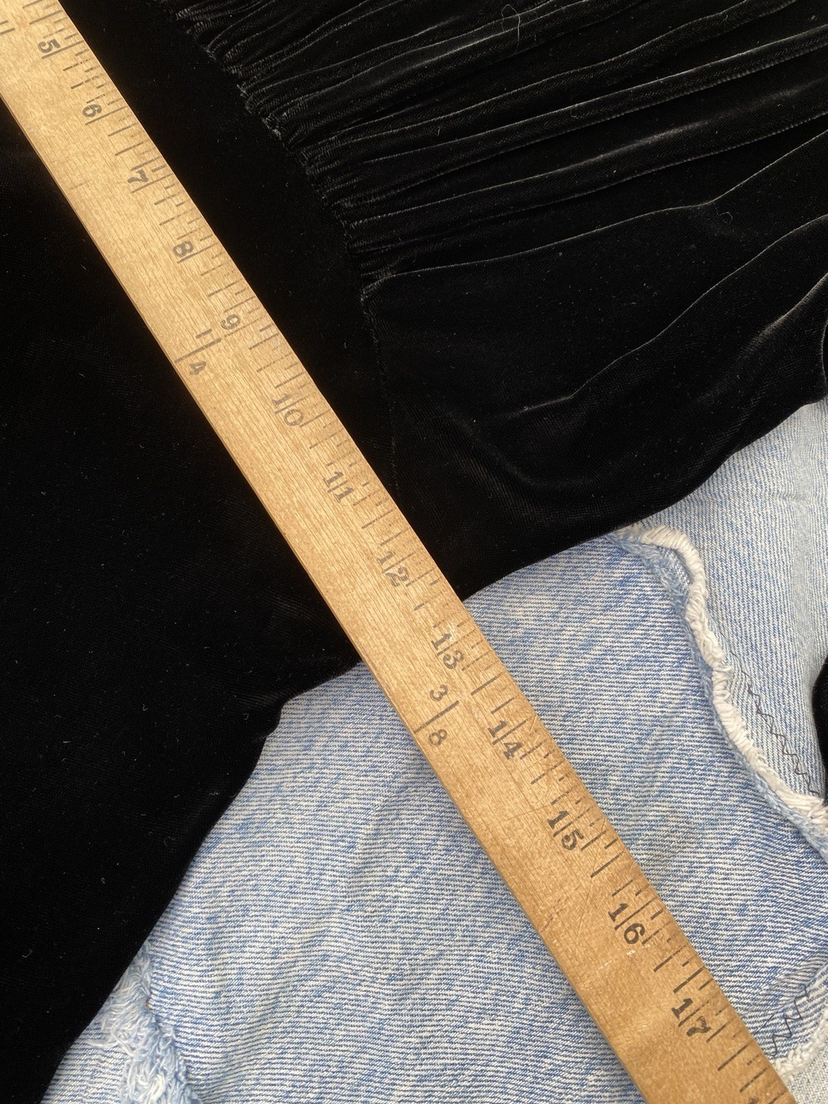 1930s Black Velvet Evening Dress Puff Sleeve Art Deco Gothic Original Zip XS