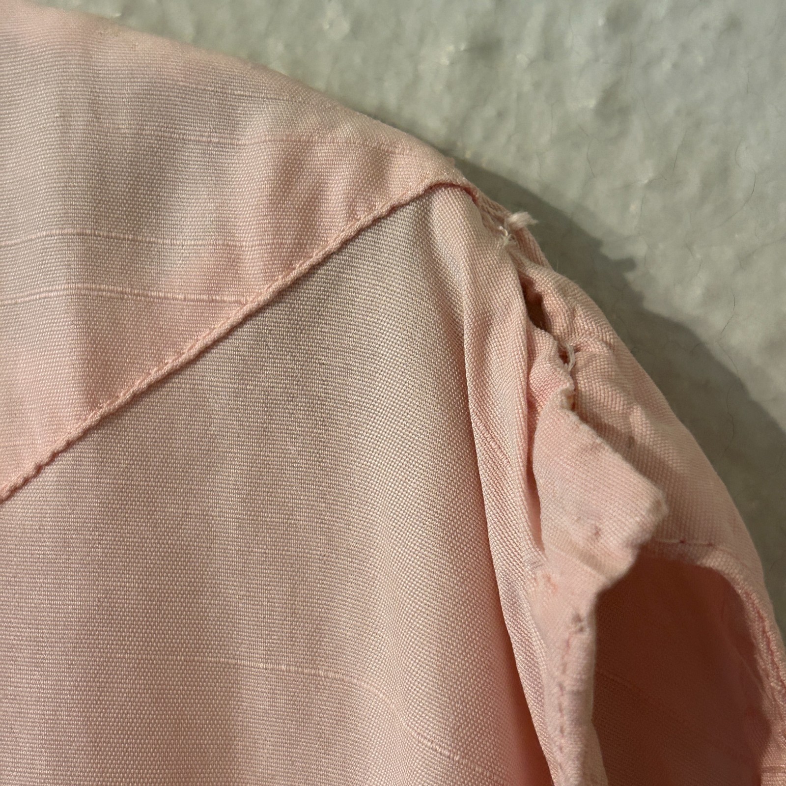 Vtg 1940s 50s Womens Sz L Pink Day Dress Rockabilly VLV Textured Rayon